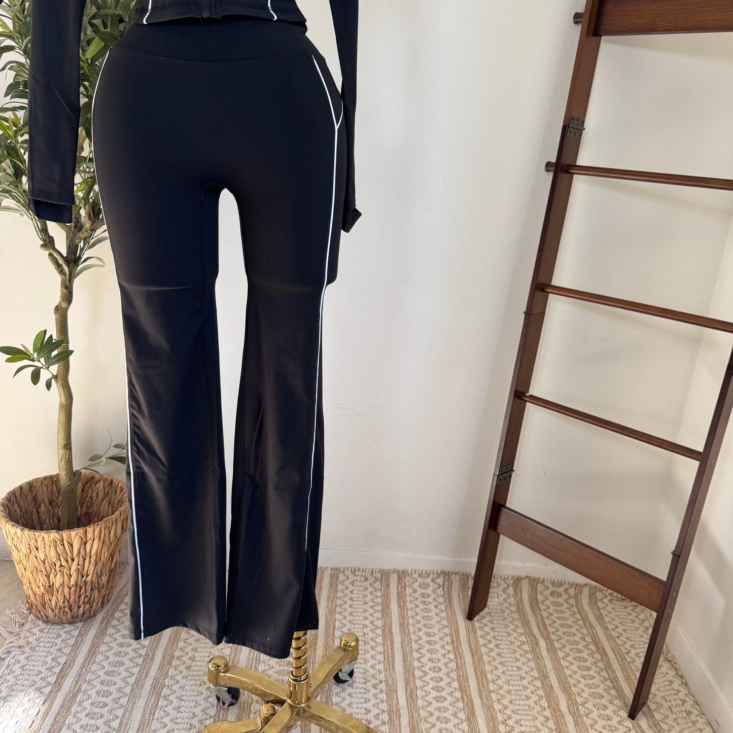 Long Sleeve Jacket Set-Black
