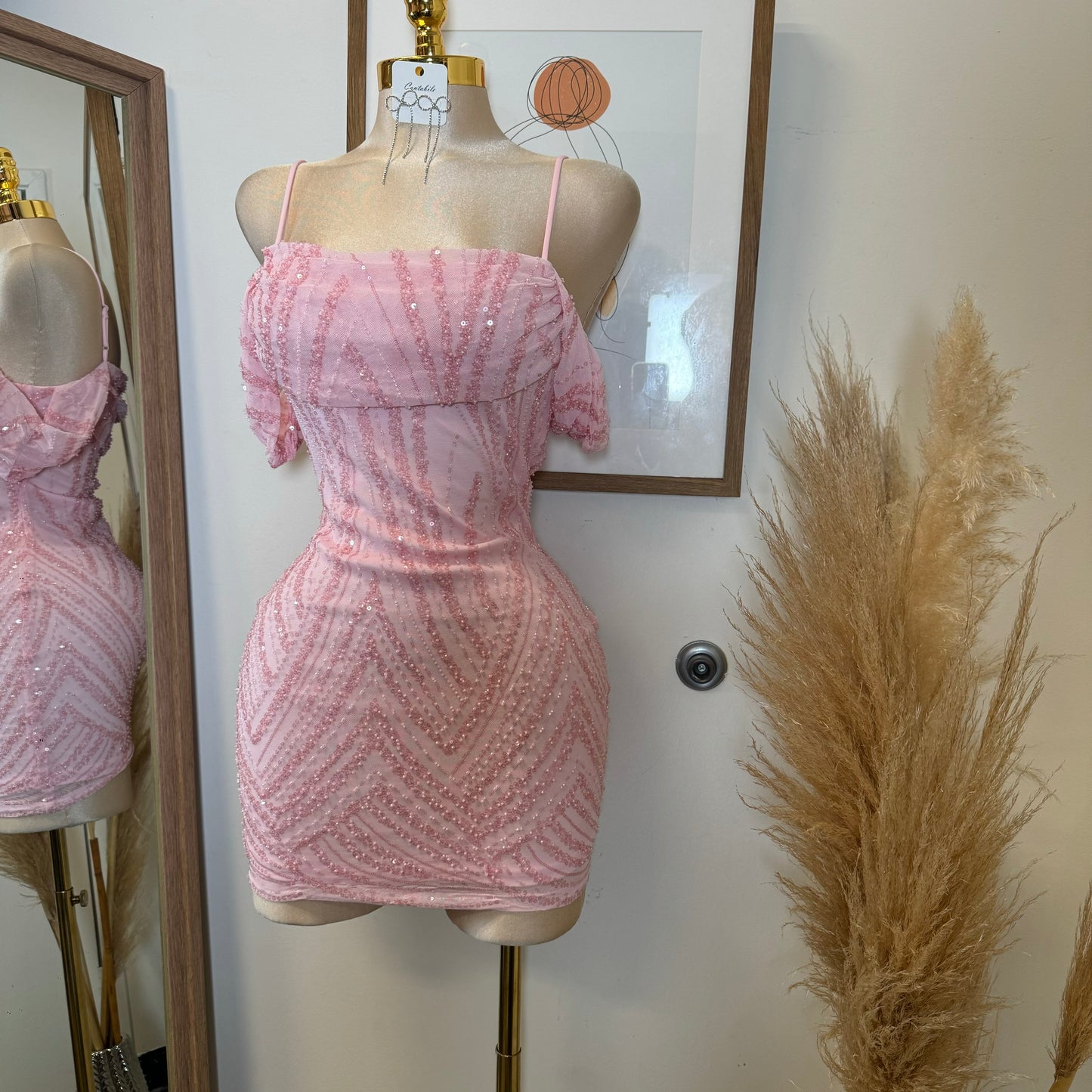 Scorpio Sequins DRESS-Pink