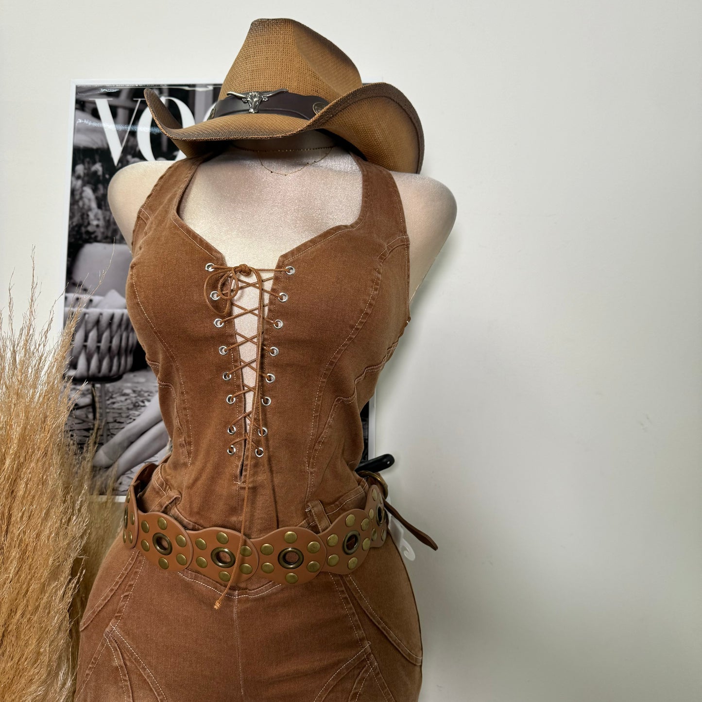 Sexy Jumpsuit-Brown