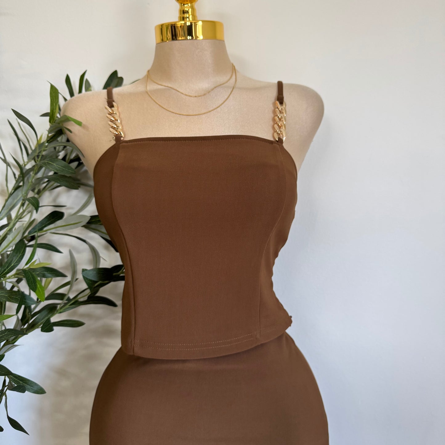 Mixy Skirt Set-Brown