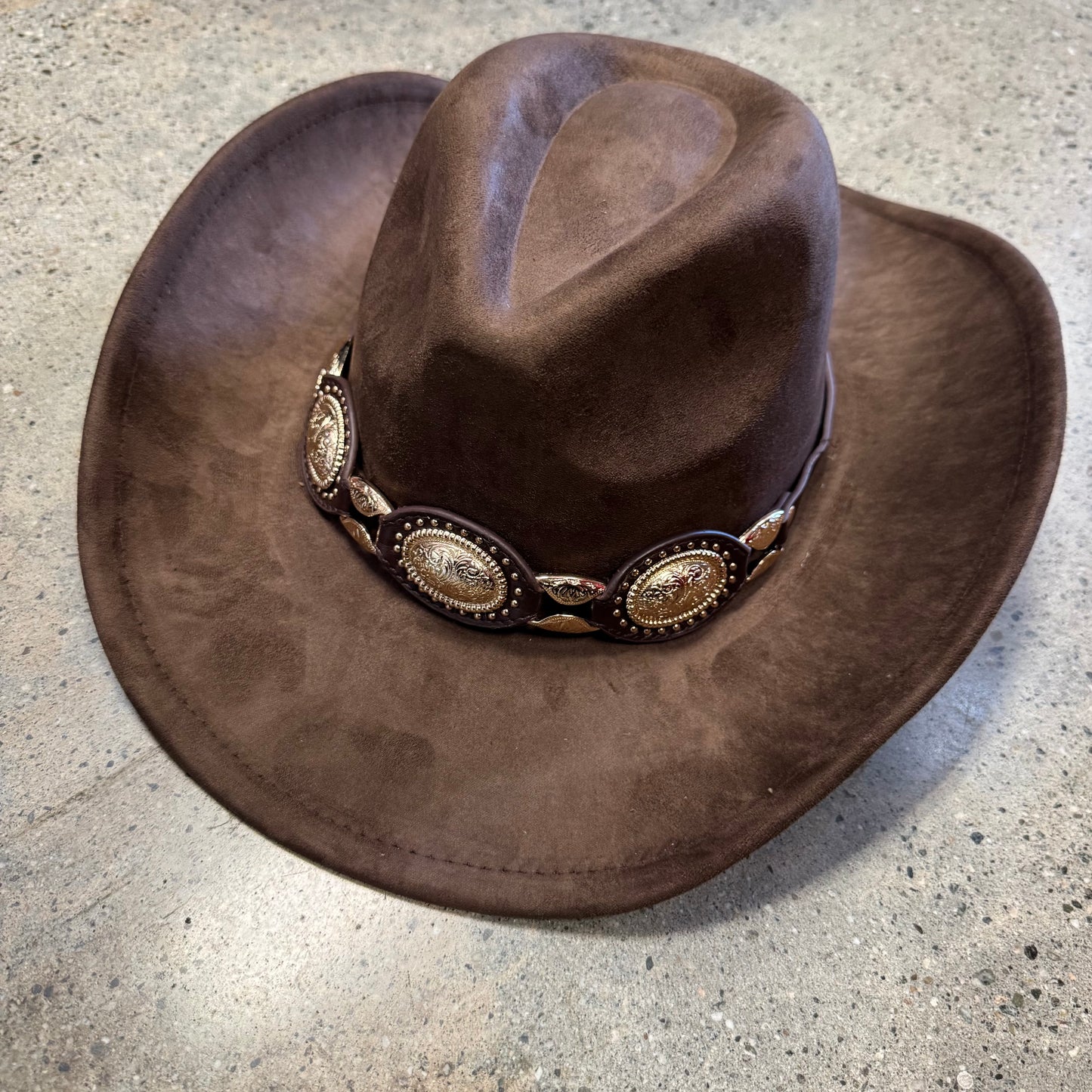 Brown Hat With Gold and Brown Belt around-Brown