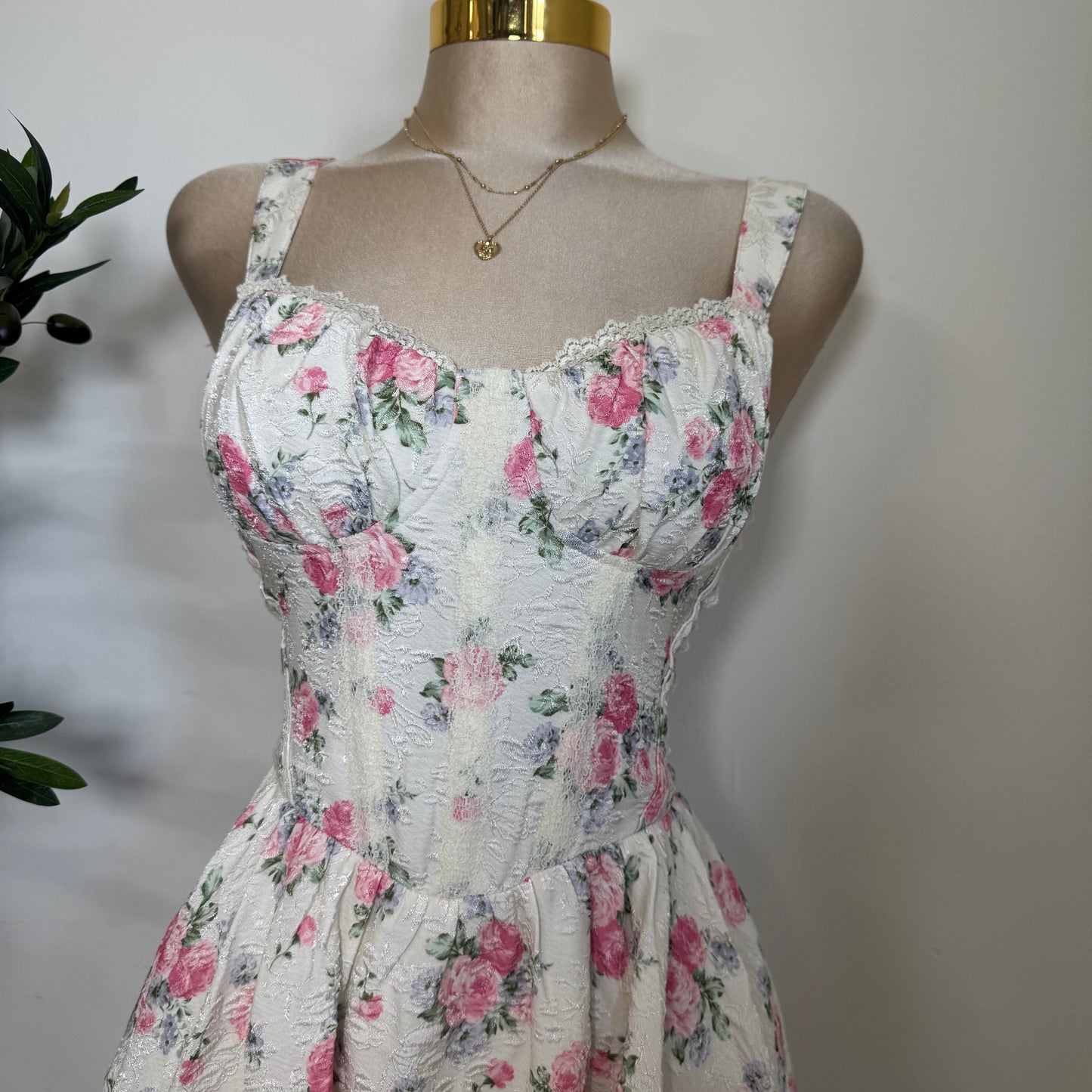 Floral bow Dress-Pink