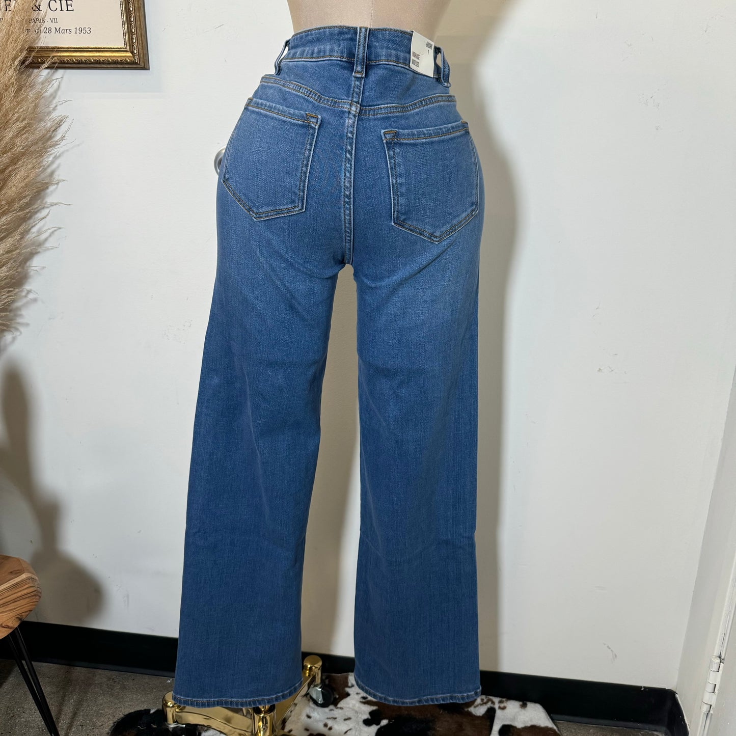 V2610M High Rise Wide Leg-Medium Blue