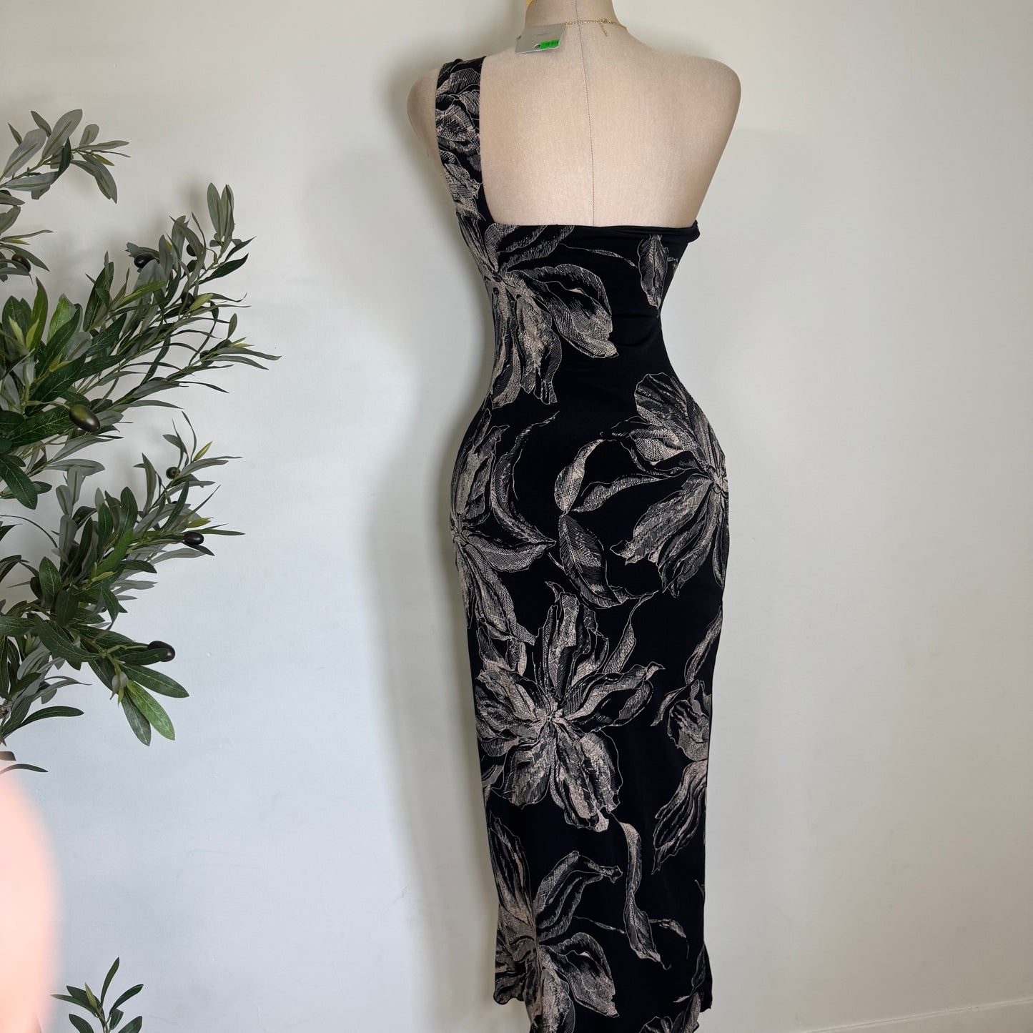 Karina Mesh Dress-Black Flowe Print