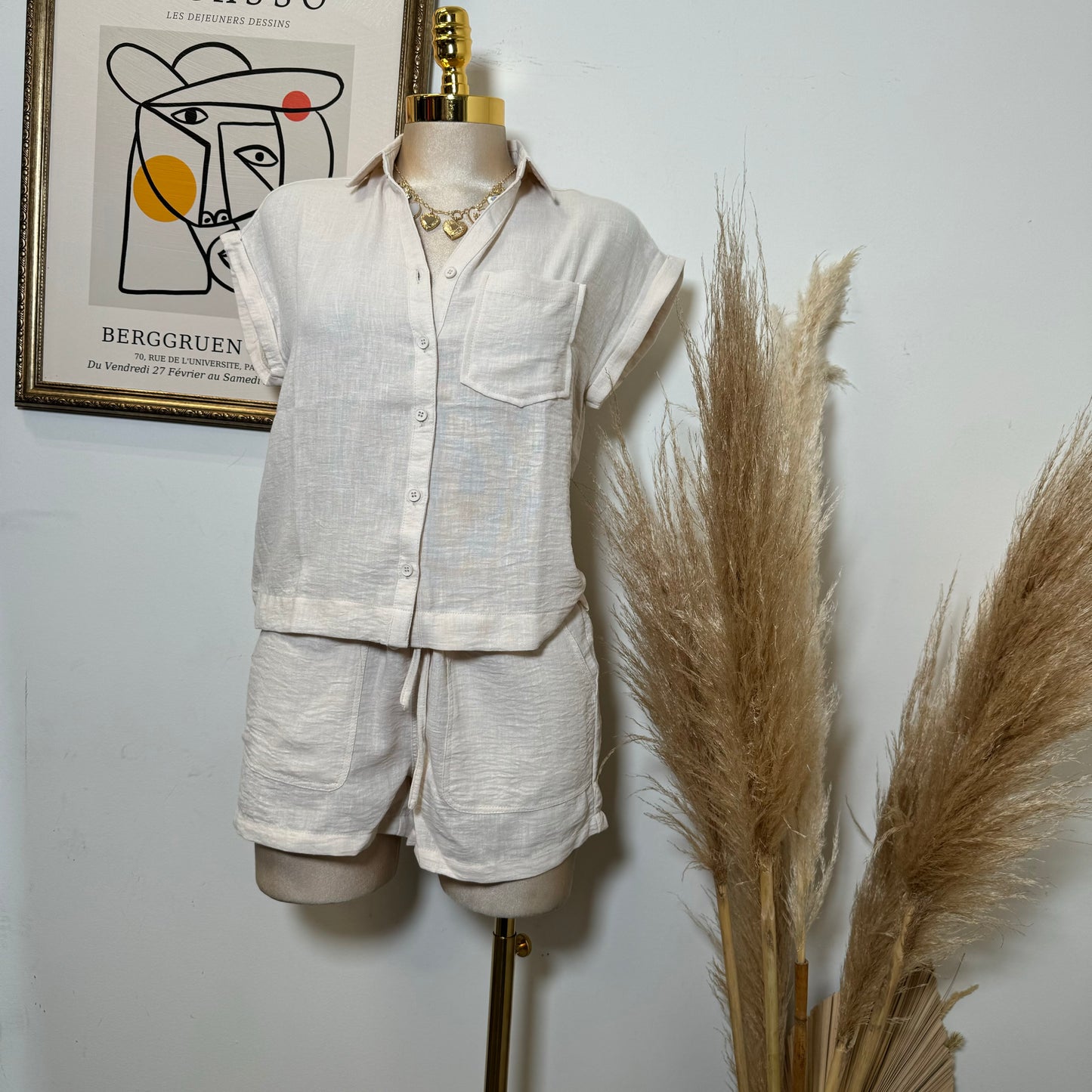 Short Sleeve Set -Ivory