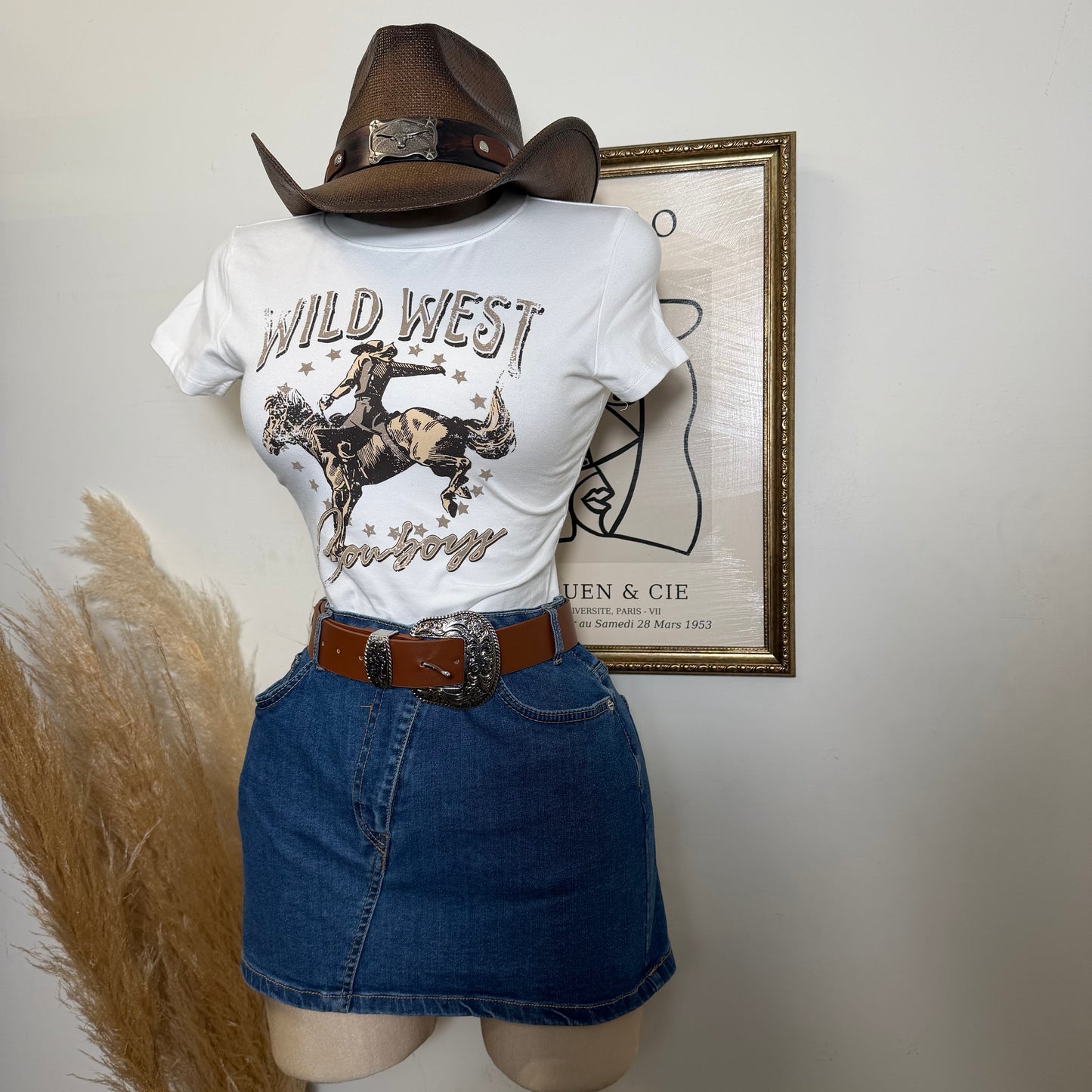 Wild West Cowboy Baby Tee-Ivory
