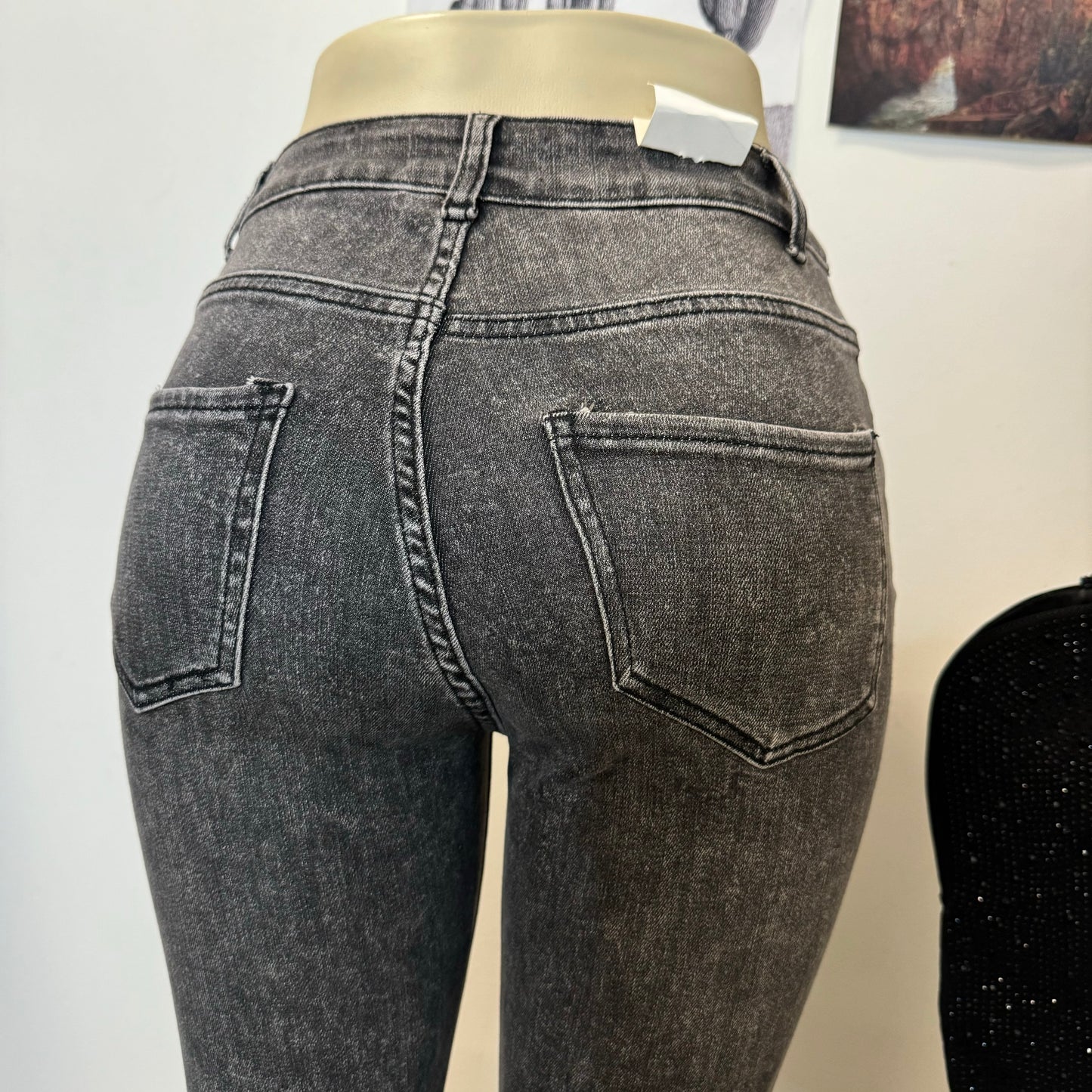 Flare High waisted Jeans -Grey