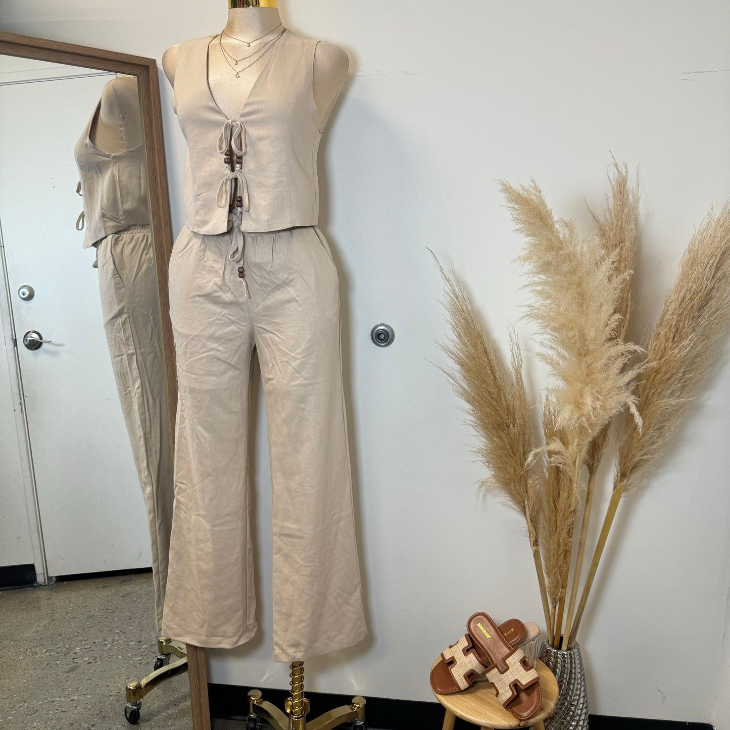 Knot Pant Set-beige