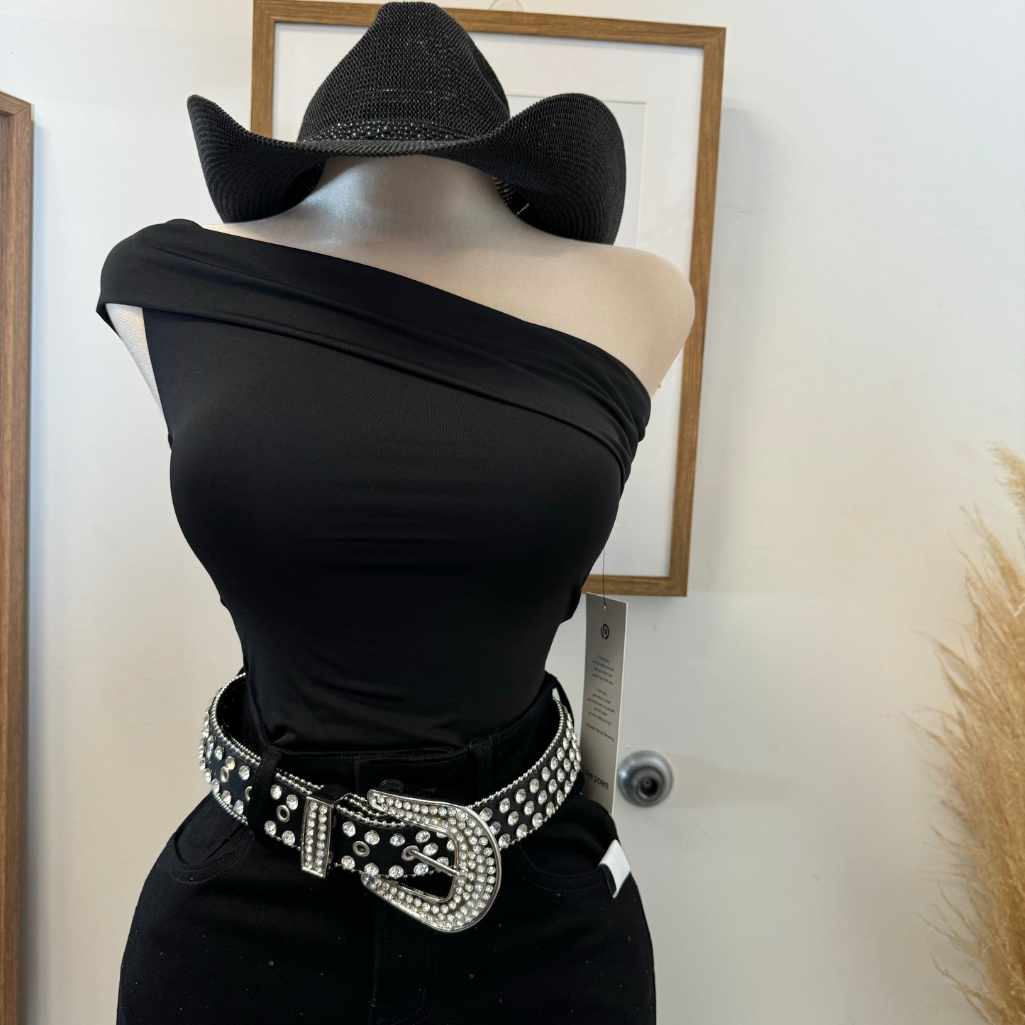 Ravish Double Layered off the Shoulder Top-Black