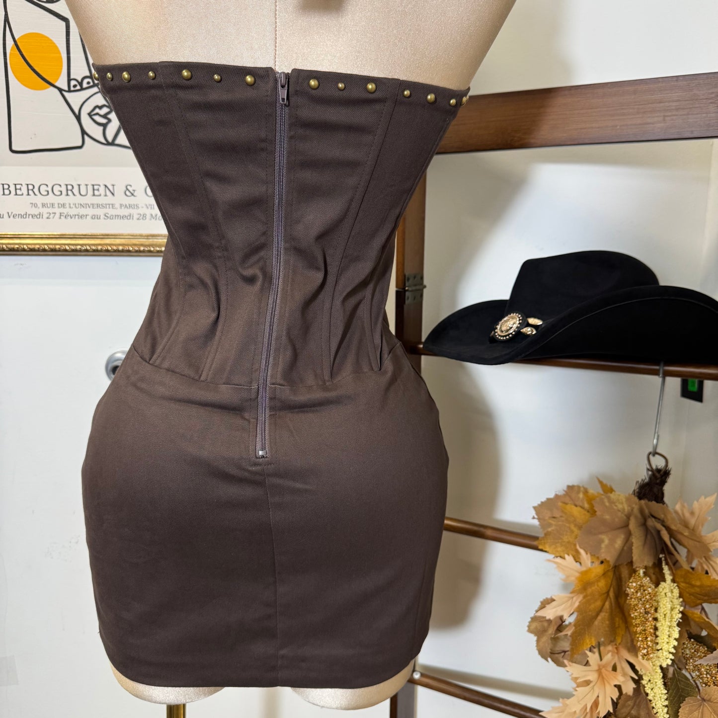 La Yaquesita Corset Dress -Brown
