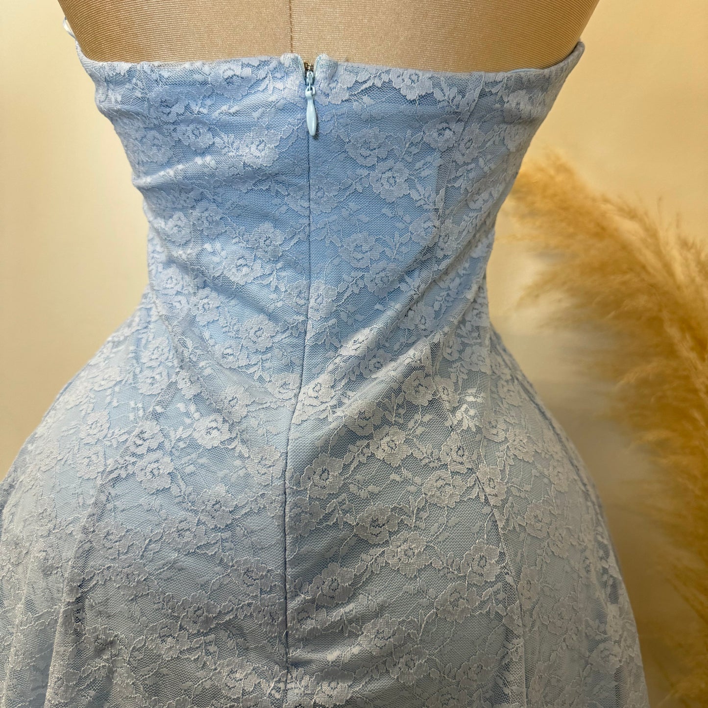 Amy Lace Halter Dress-Baby Blue