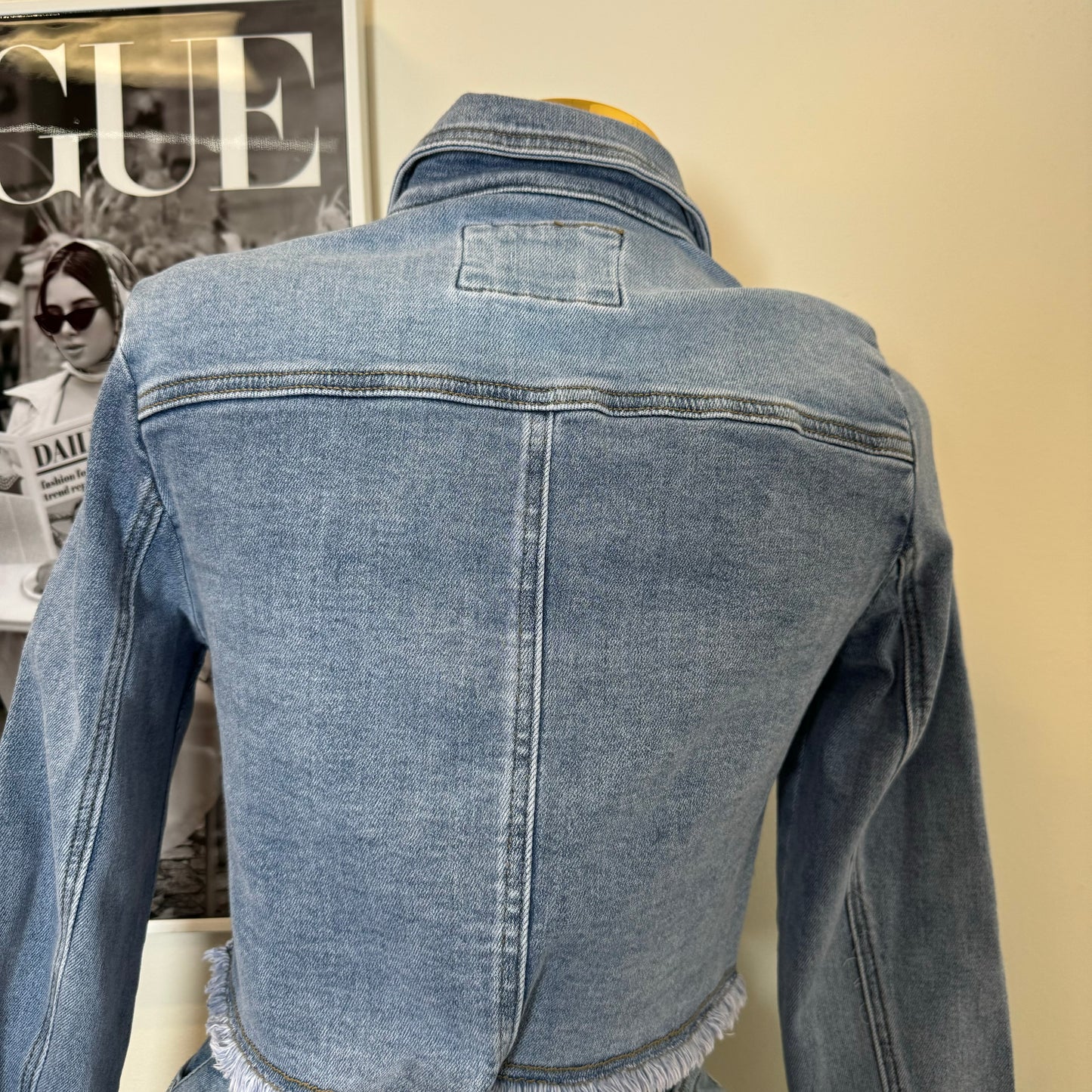 Denim Rhinestone Jacket-Blue