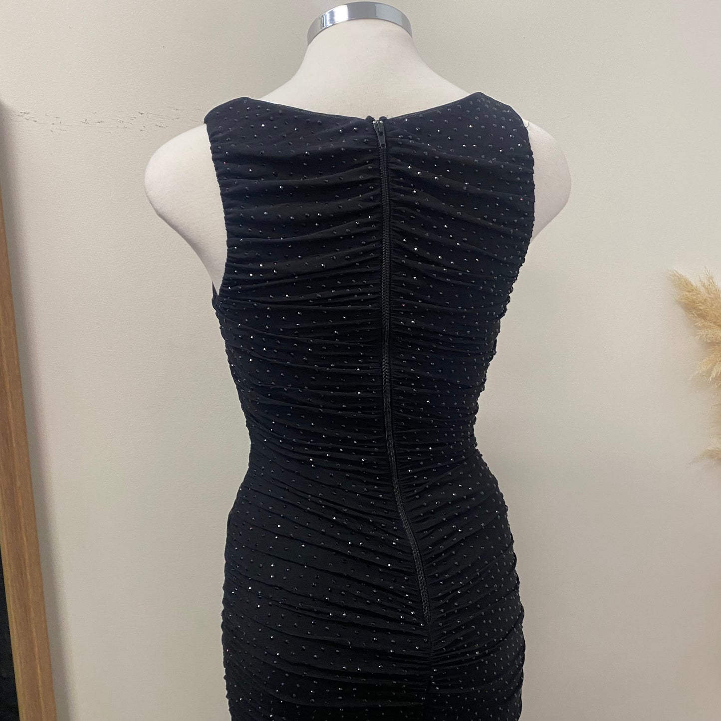 Amber Rhinestone Dress-Black