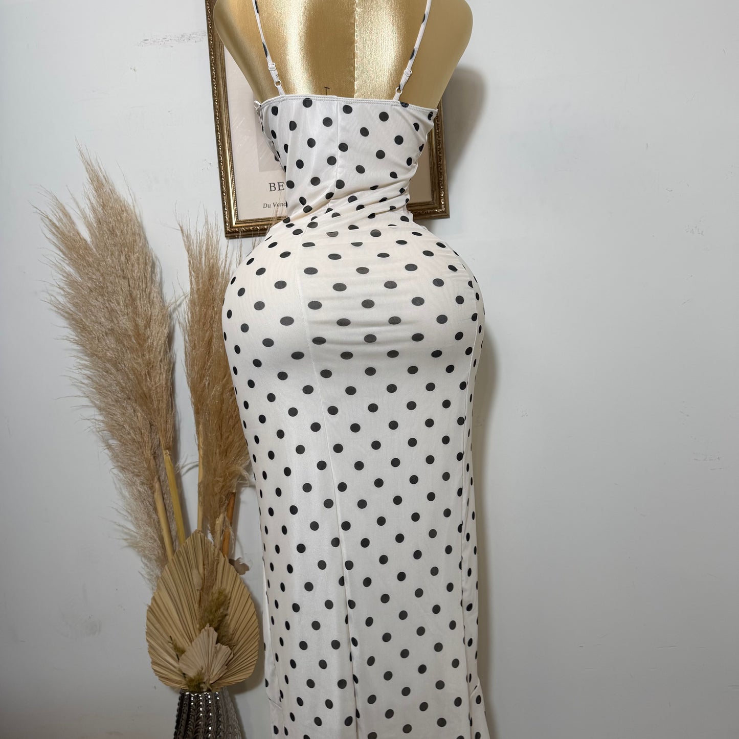 Mismaloya Mesh Dress-Polka Dot Dress