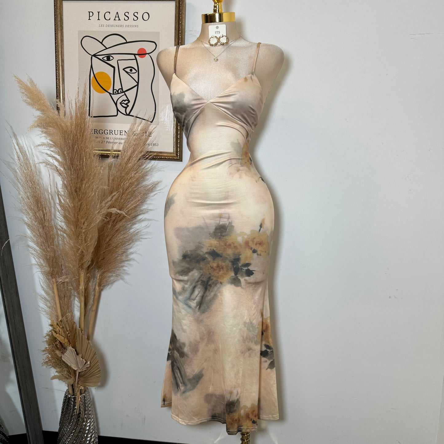 Ity Print back tie Maxi Dress
