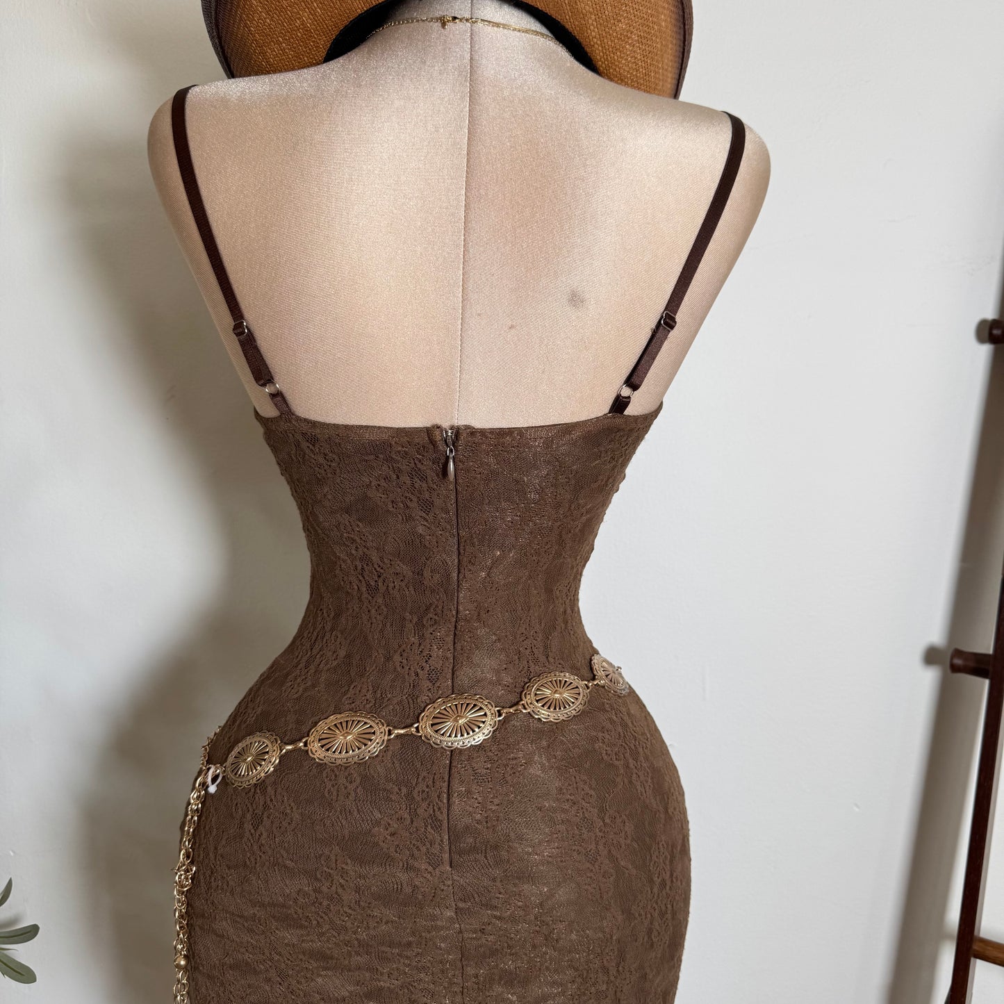 Mismaloya Dress-Lace Brown