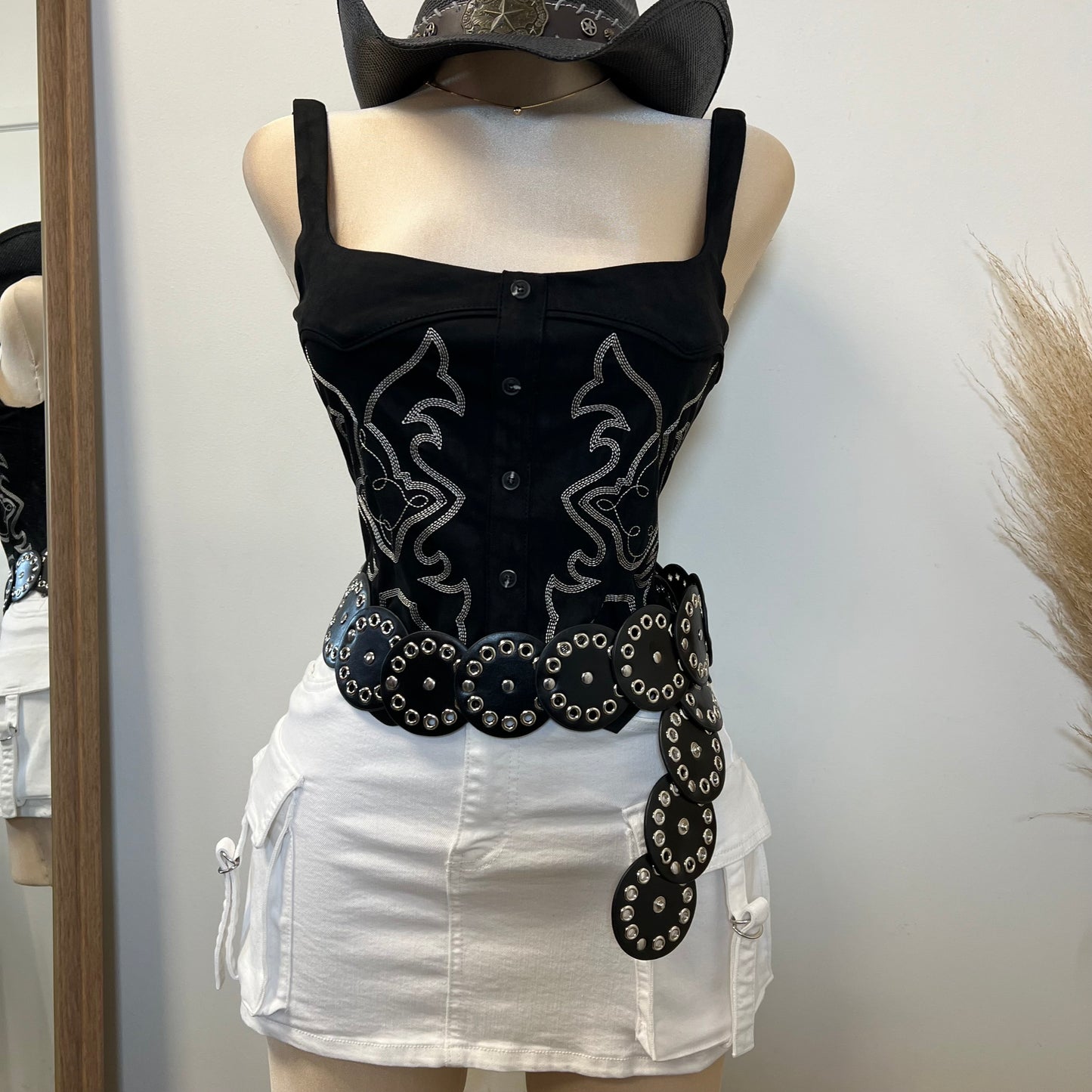 La chona Corset-Black/White