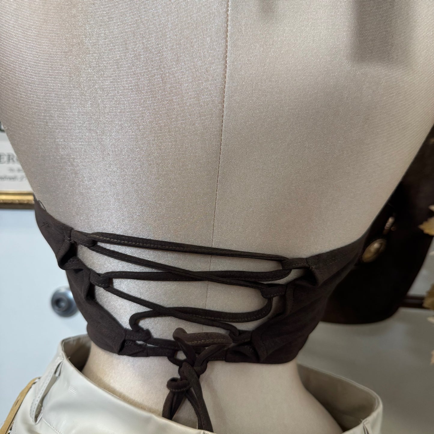 Corset Tie Back Top-Chocolate