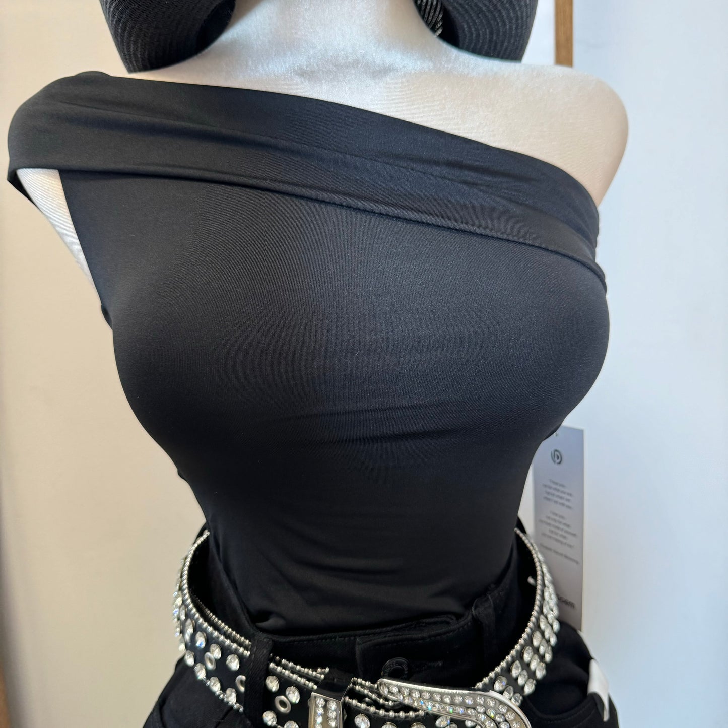Ravish Double Layered off the Shoulder Top-Black