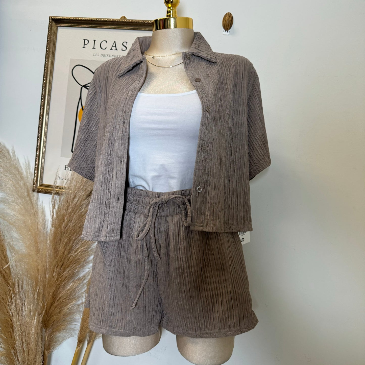 Loxi Short Set-Taupe