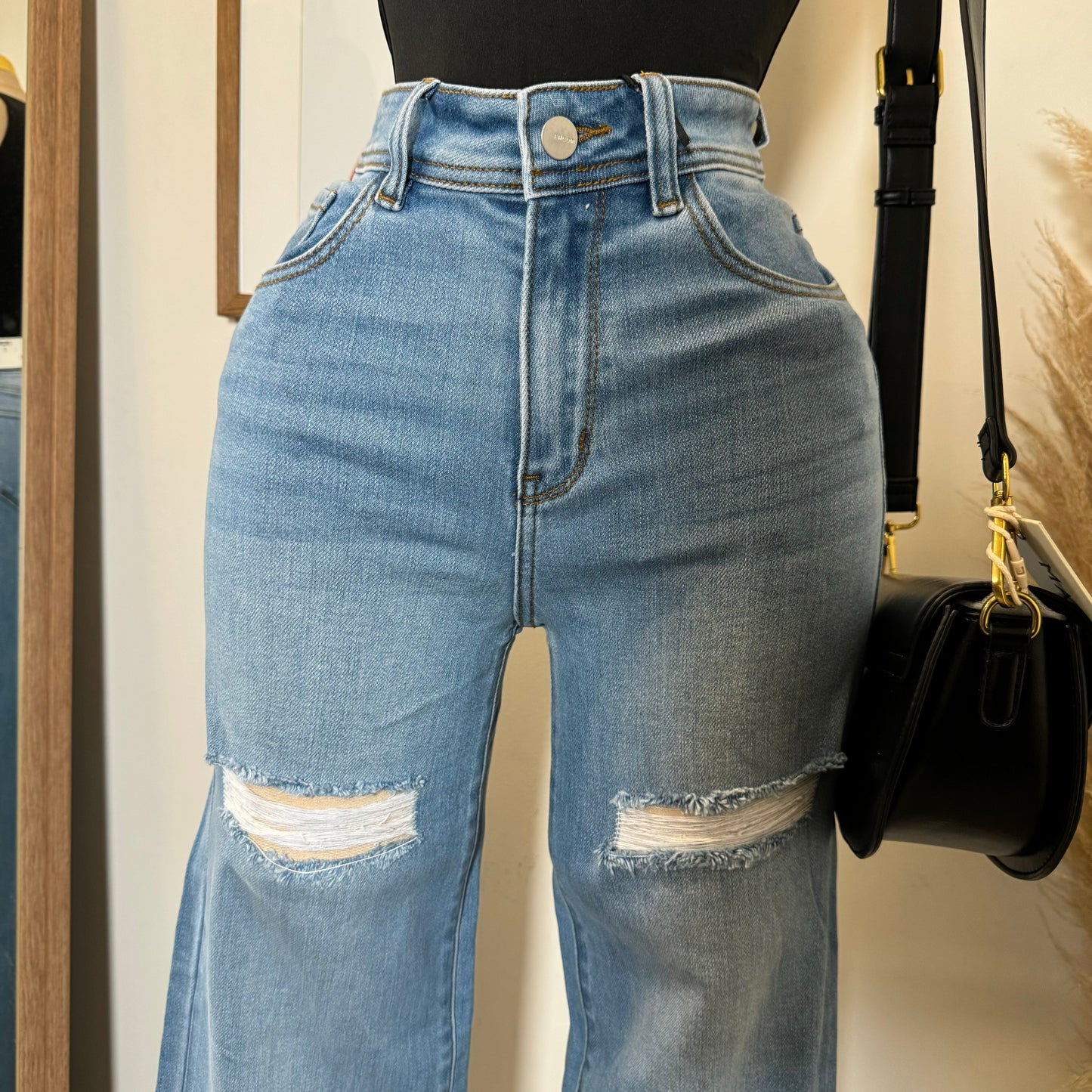 V2632M High Tight Cut Wide Leg-Blue