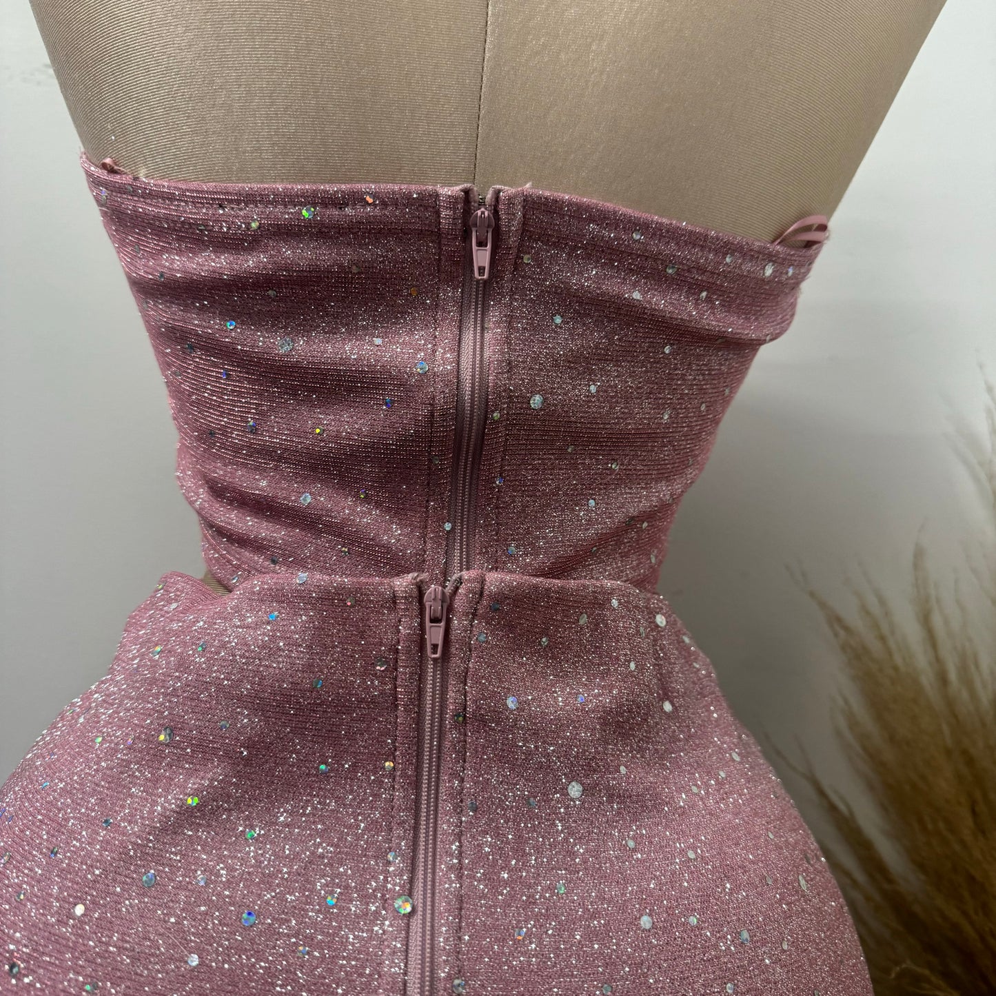 Glitter Skirt Set-Pink