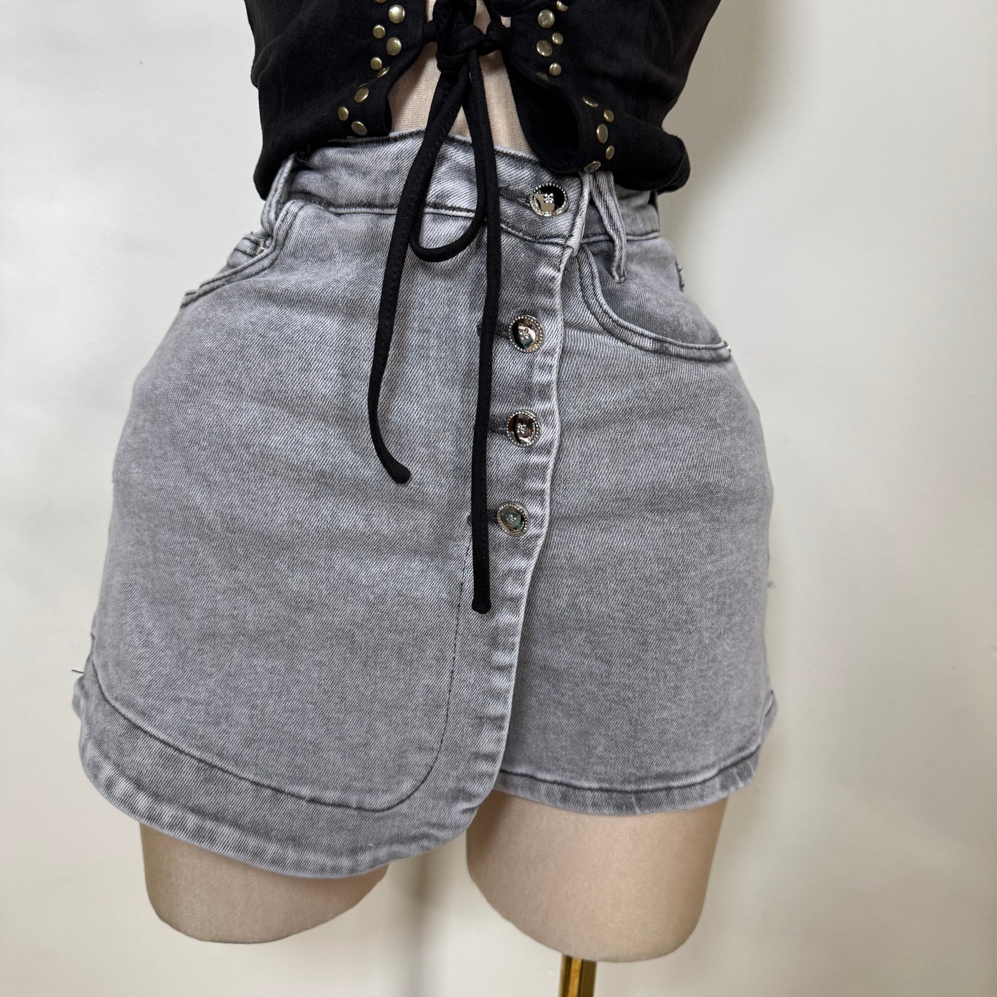 Lucy Denim Skort -Black Denim