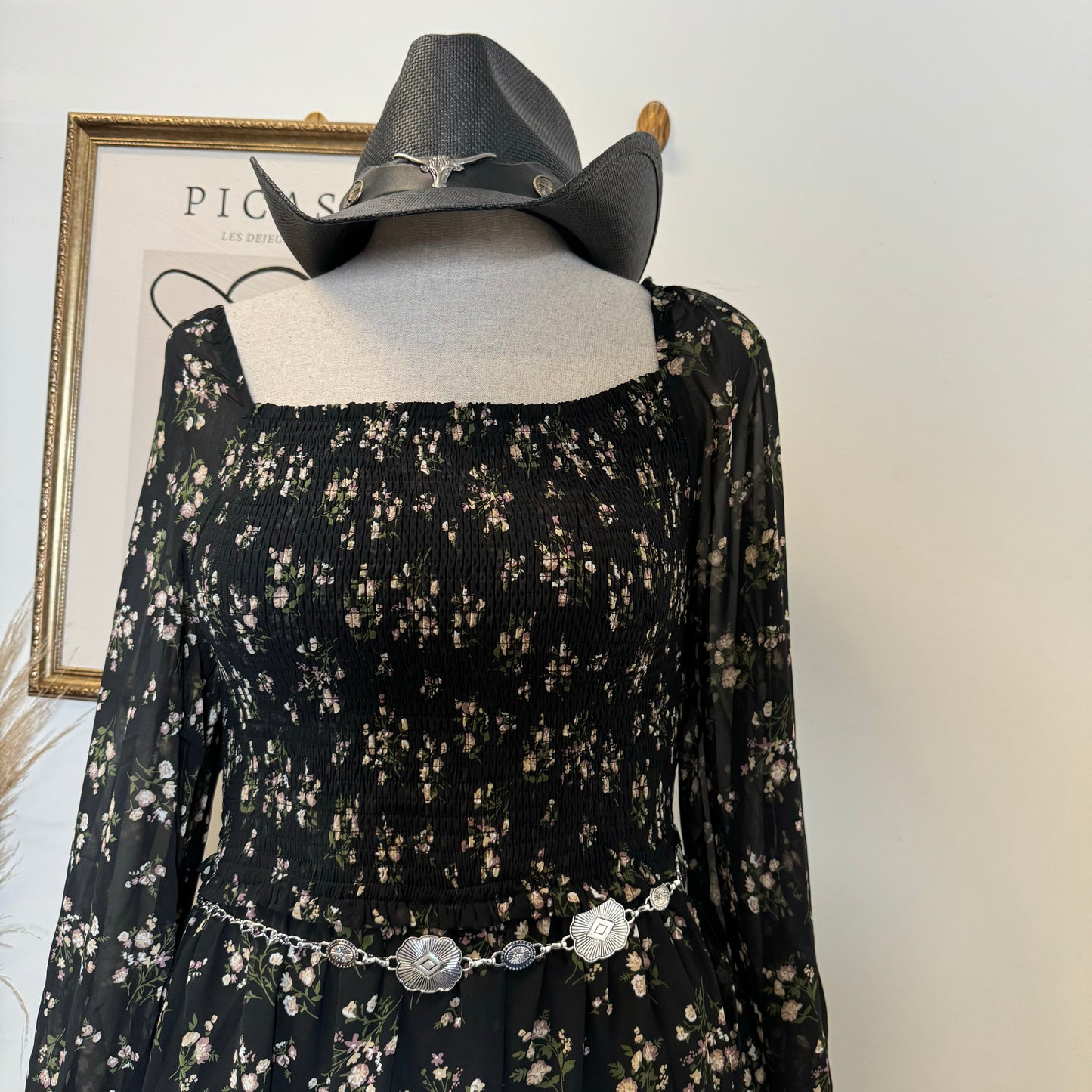 Plus size Long Sleeve Dress-Black