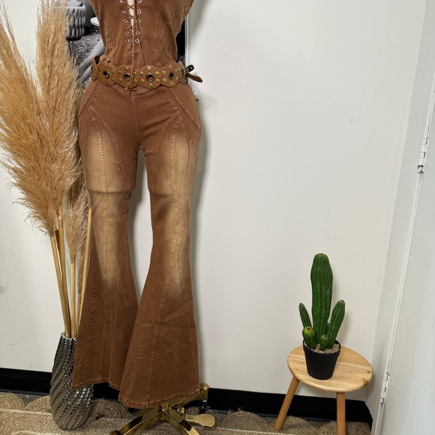 Sexy Jumpsuit-Brown