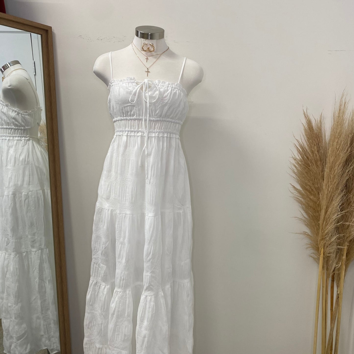 Blue Maxi Dress-White