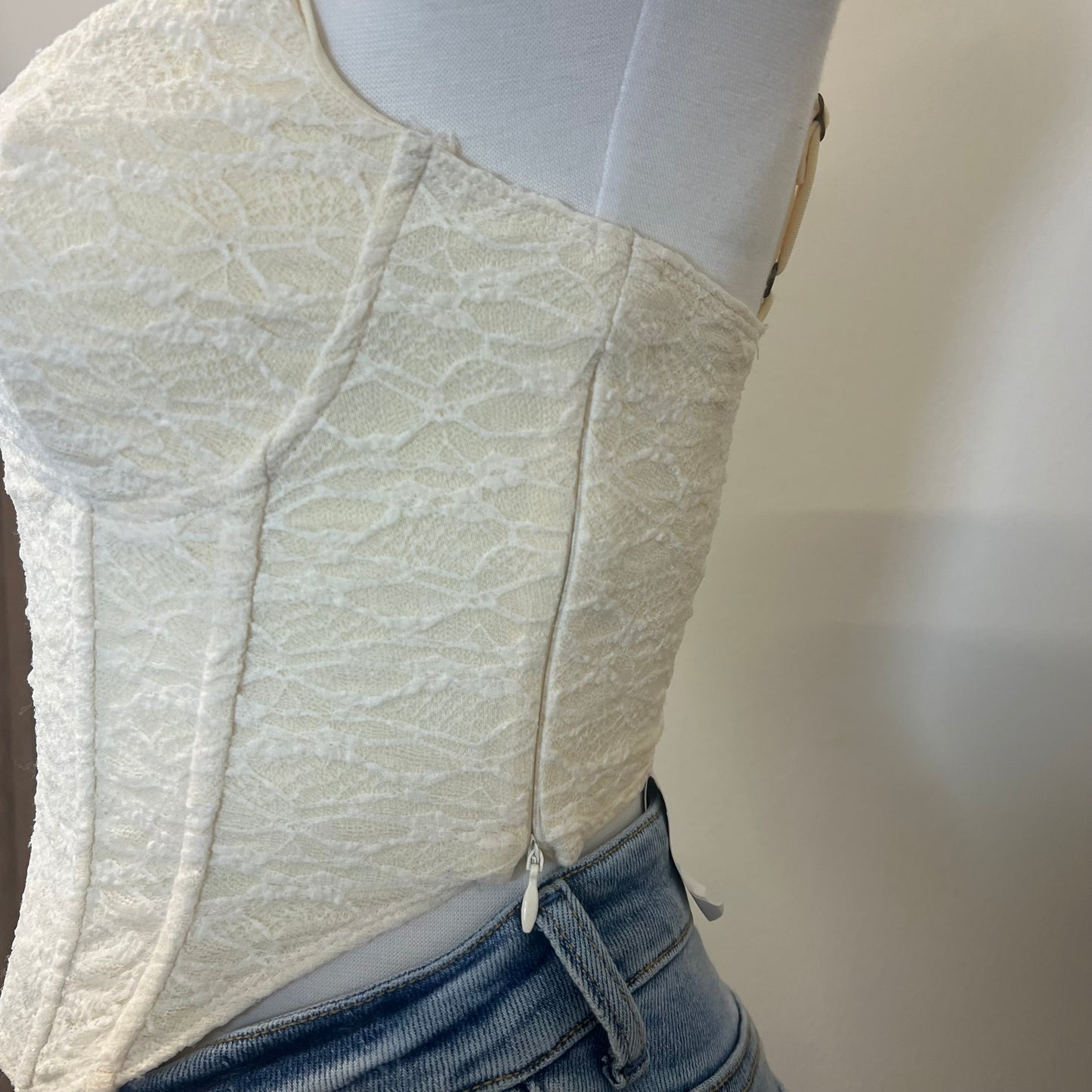 Roma Lace Top with Bolero -White