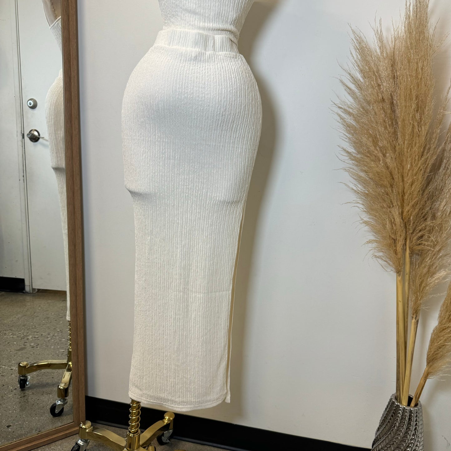 Cancun Corset Skirt Two Piece -White