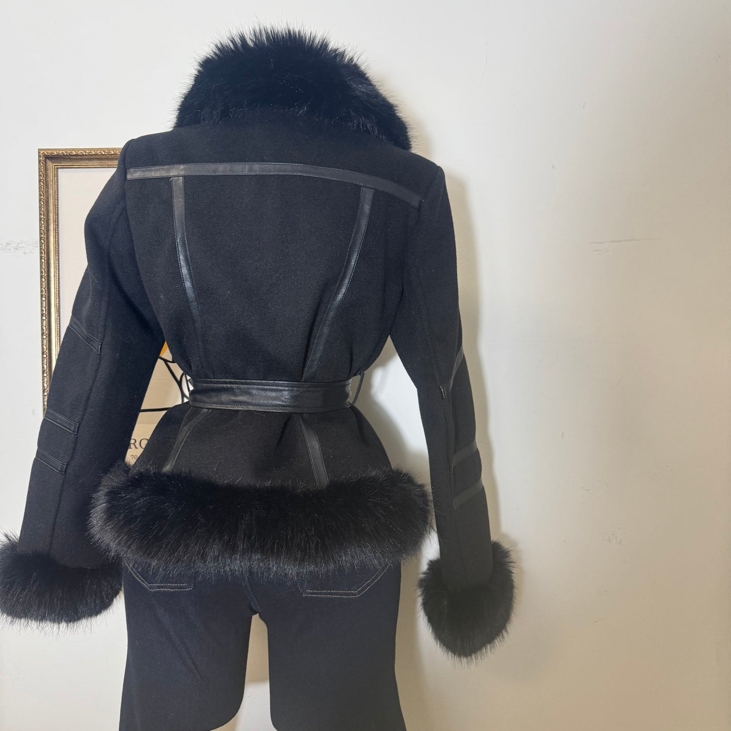 Monaco luxe Sherpa Coat-Black