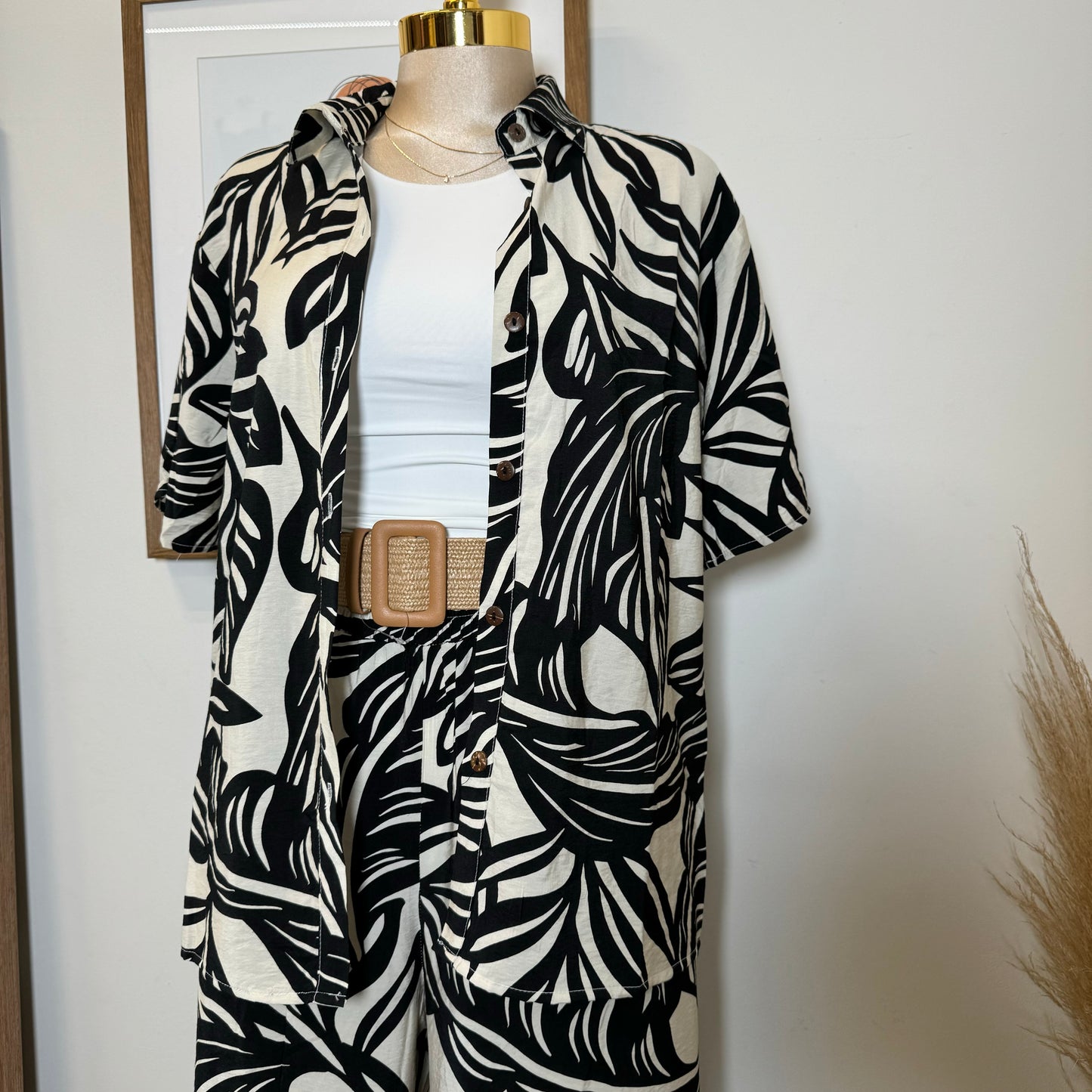 Cancun Pant Two piece Set-Black/White