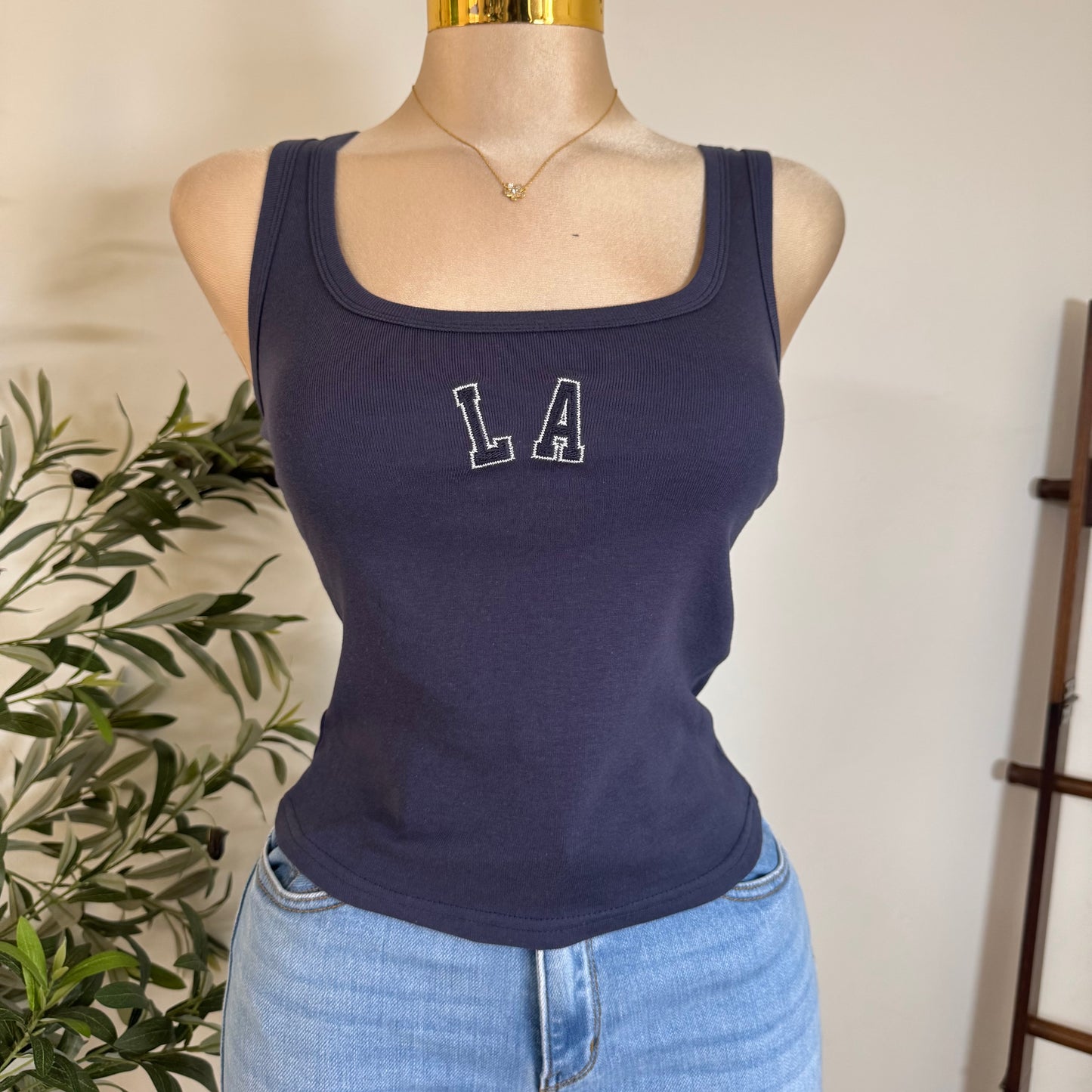 LA Tank Top-Navy