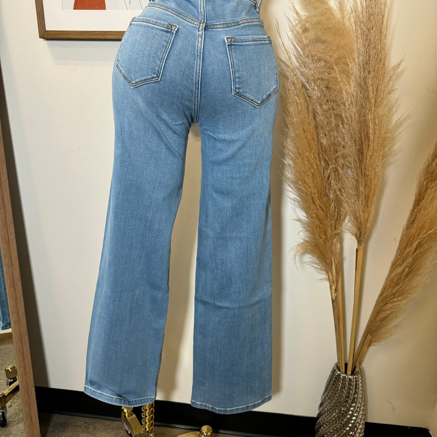 V2632M High Tight Cut Wide Leg-Blue