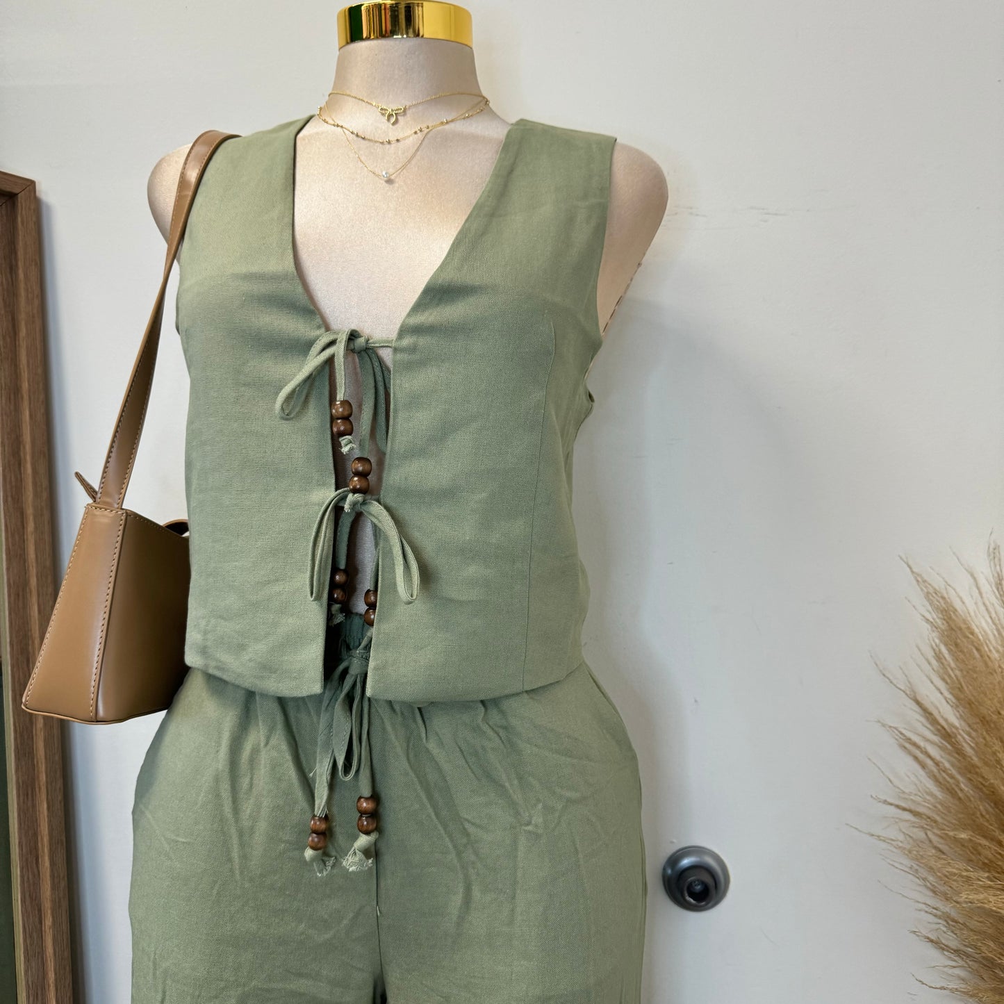 Knot Pant Set-Sage Green
