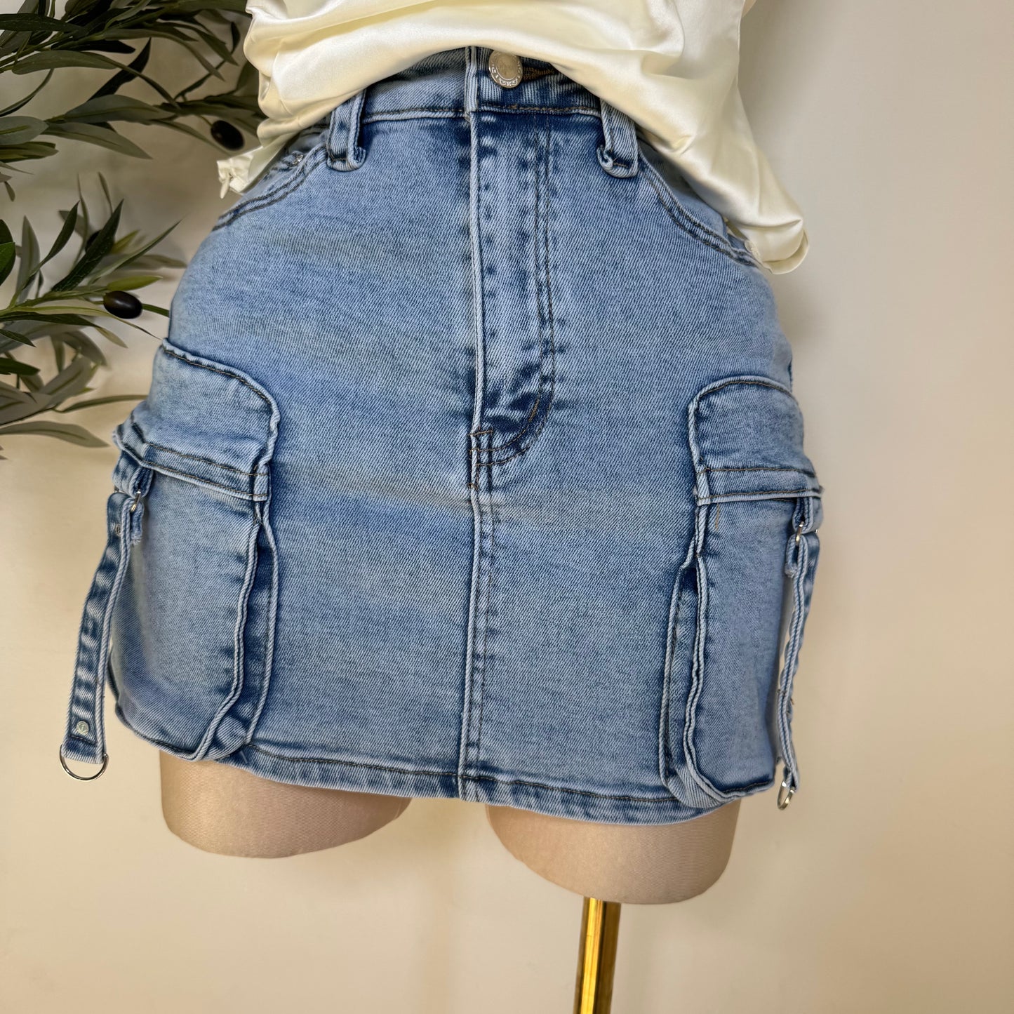 Sandy Cargo Skirt-Blue