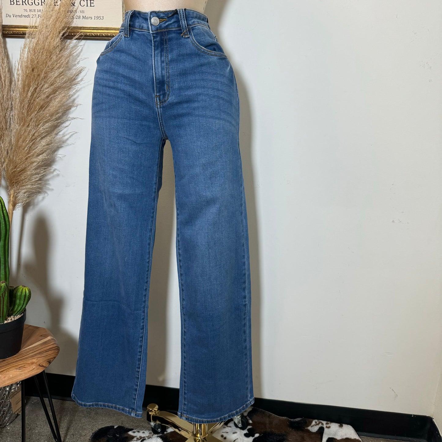 V2610M High Rise Wide Leg-Medium Blue