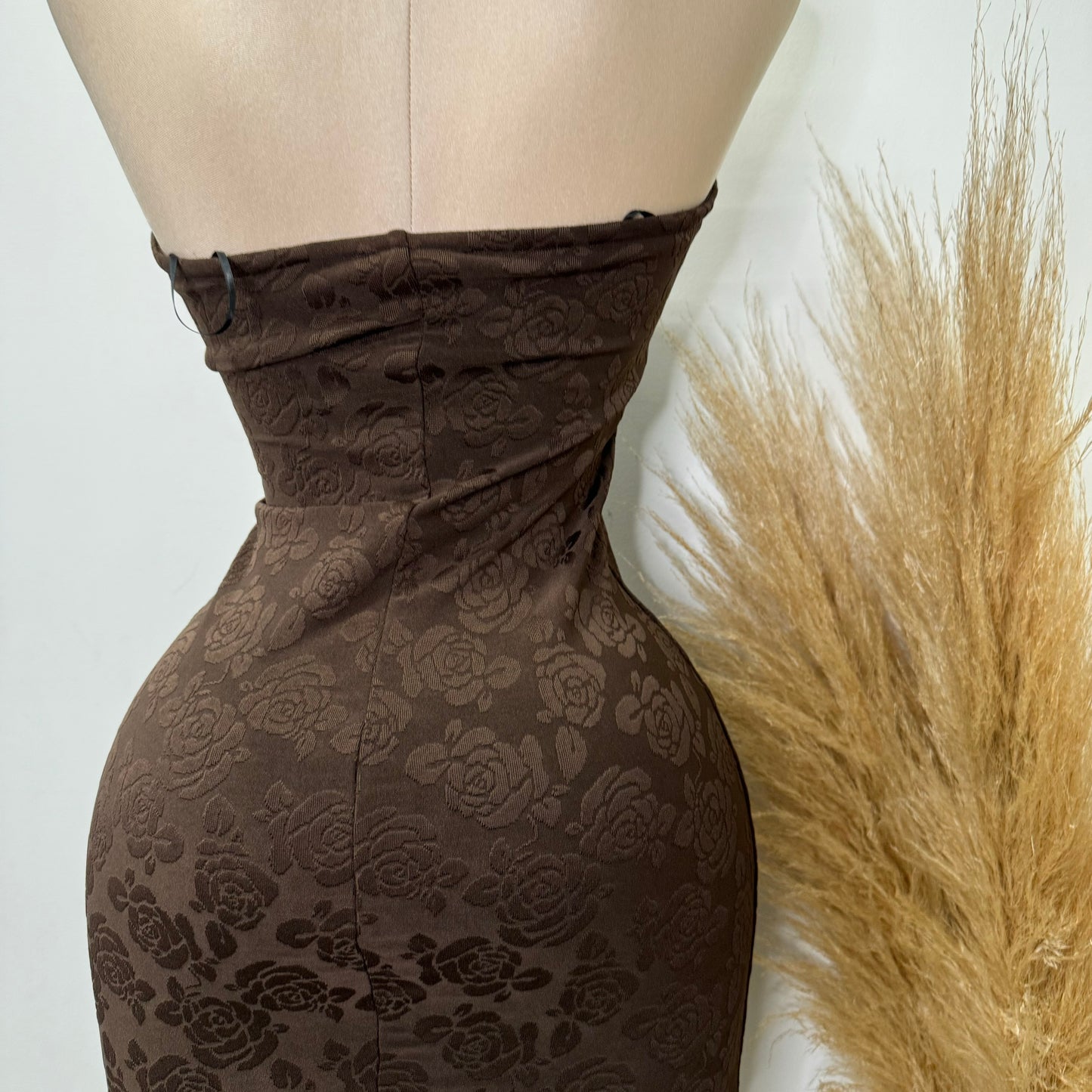 Alerth Tube Mini Dress-Brown