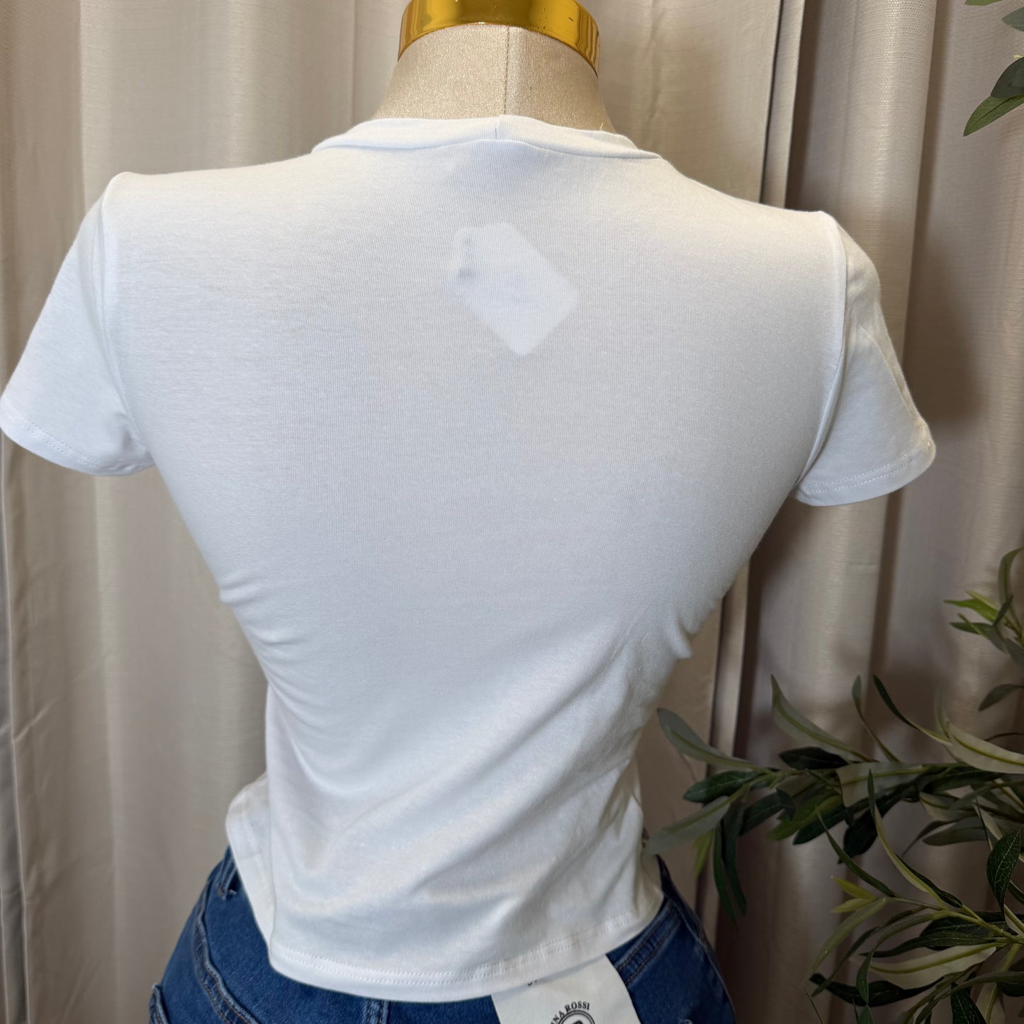 Mexico Crop Top-White