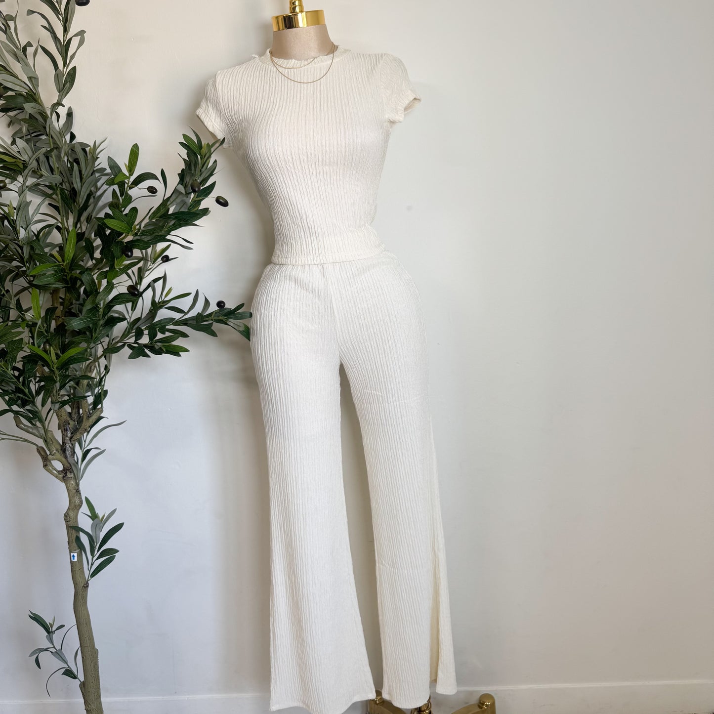 Tamara Short Sleeve Piece Set PL -White