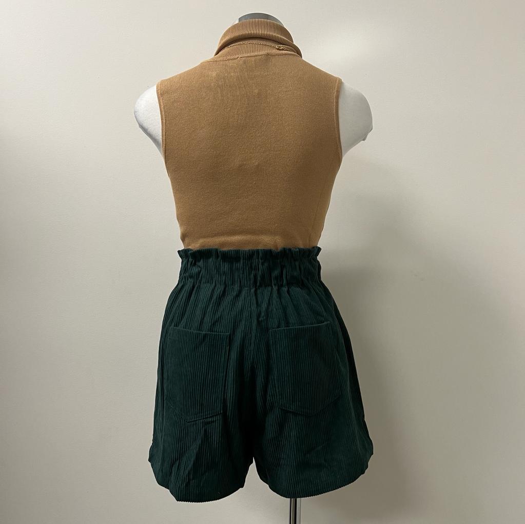 Rina Sleeveless Turtle Neck Sweater Knit Top-Beige