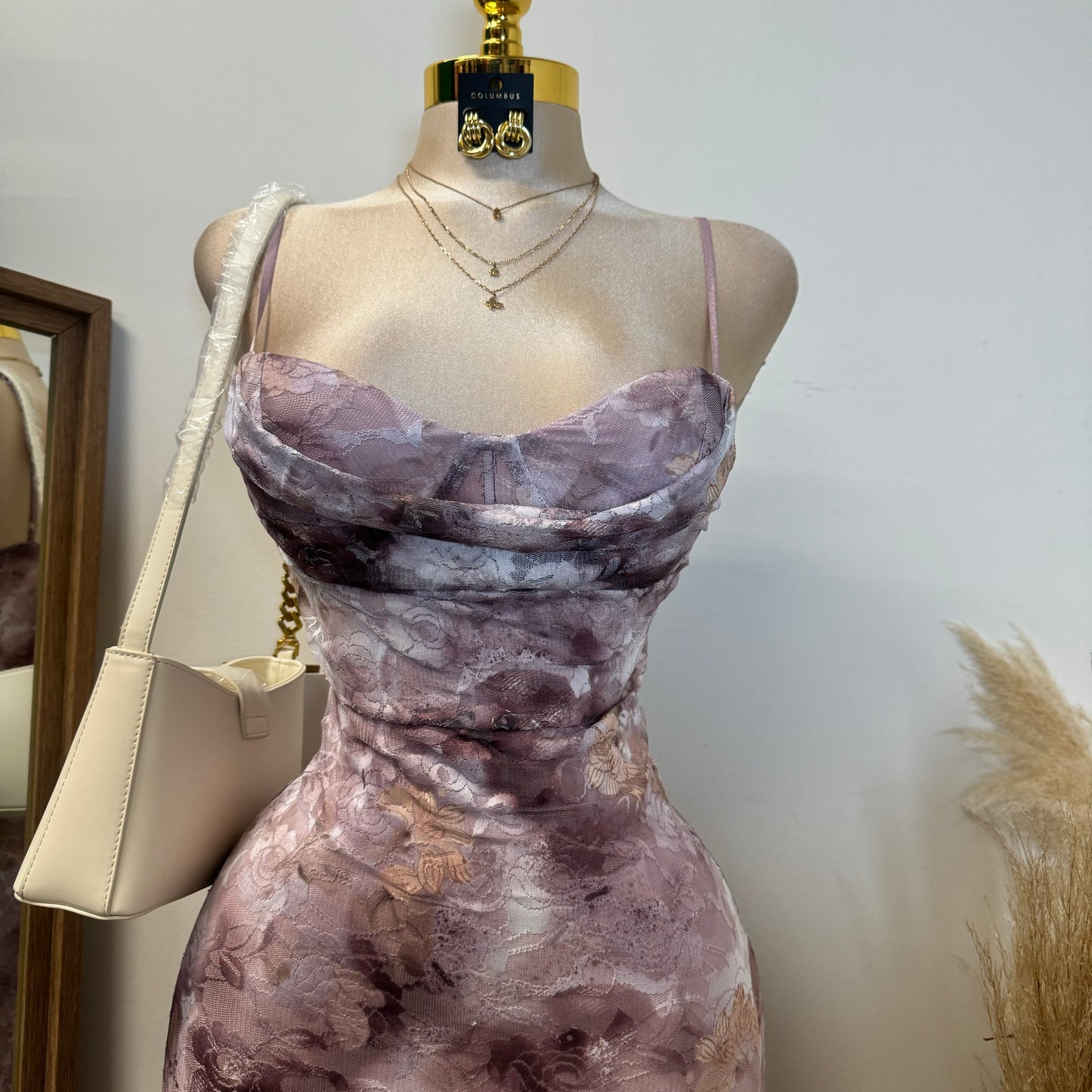 Mismaloya Lace Dress-Multi Pink