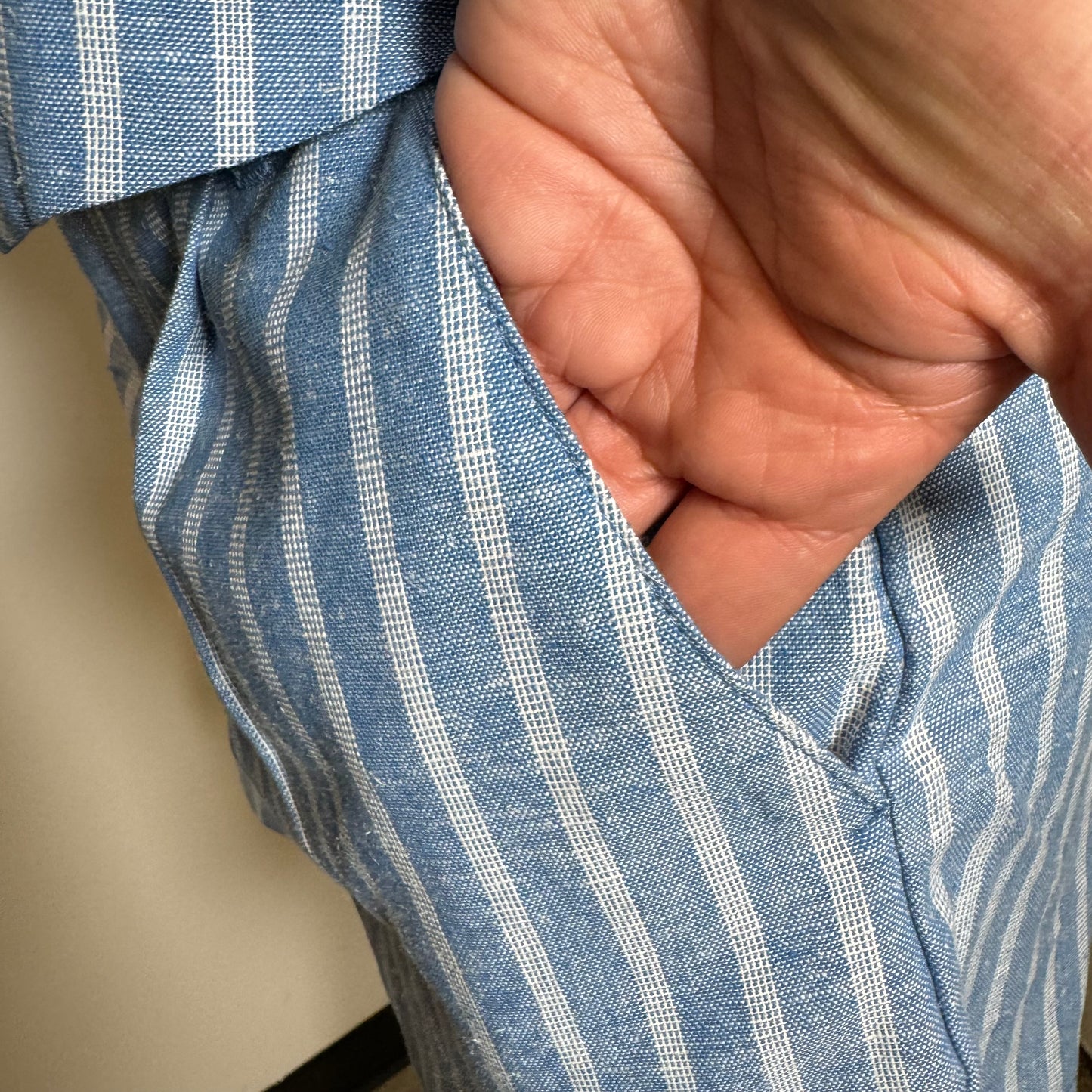 DTF Linen Short Set-Blue