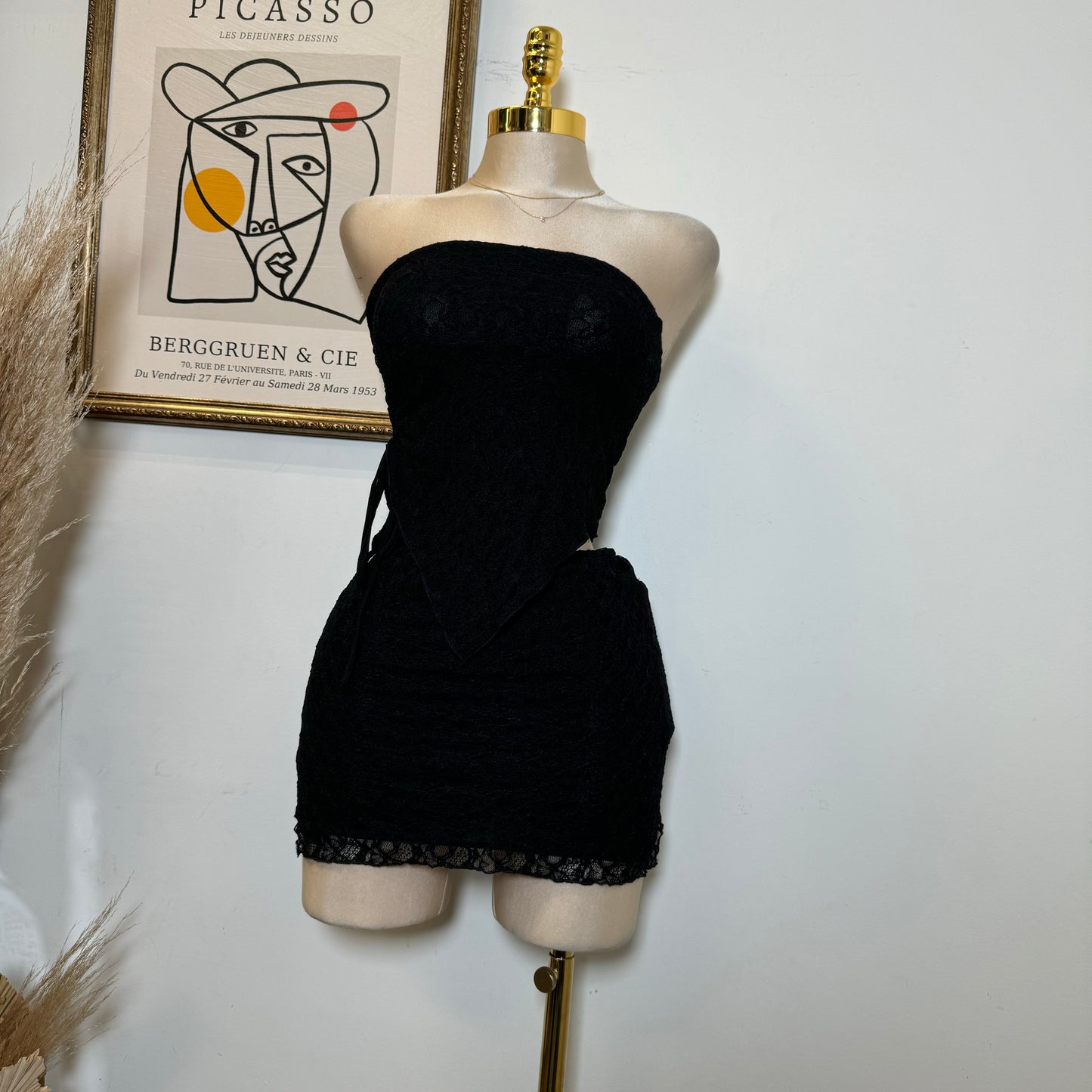 Lace Skirt Set-Black