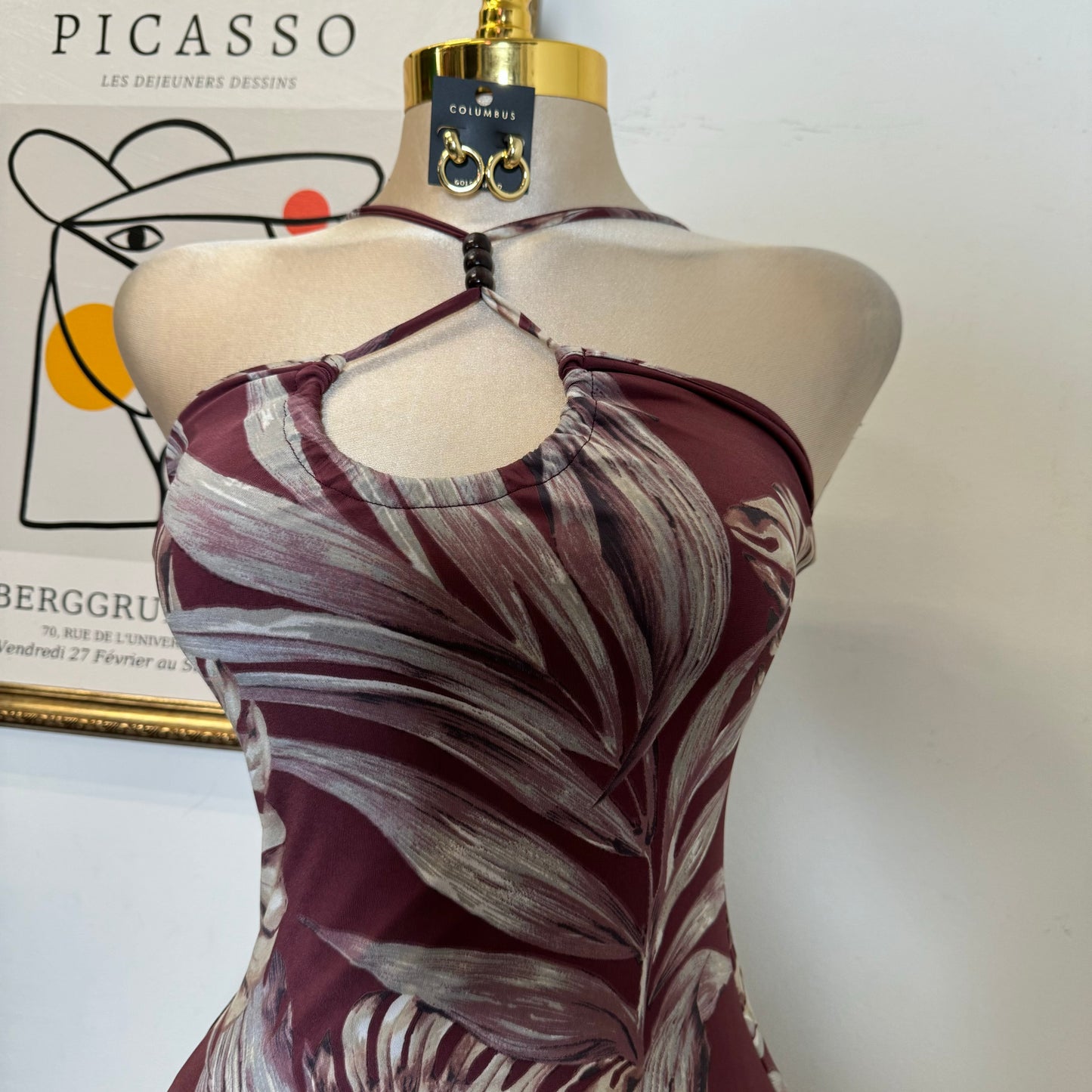 Sira Midi Dress-Rust