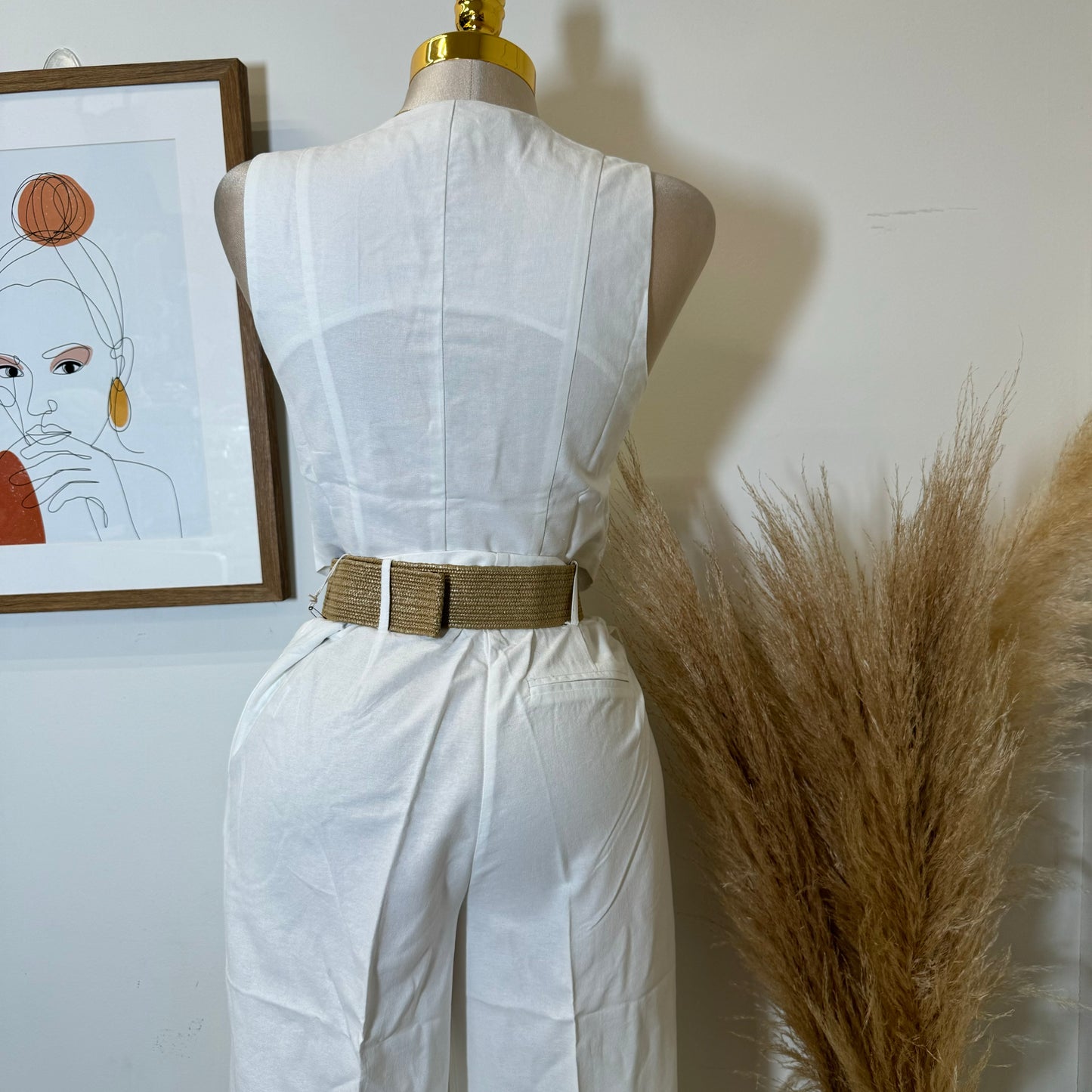 Verano Pant Two Piece Set-White