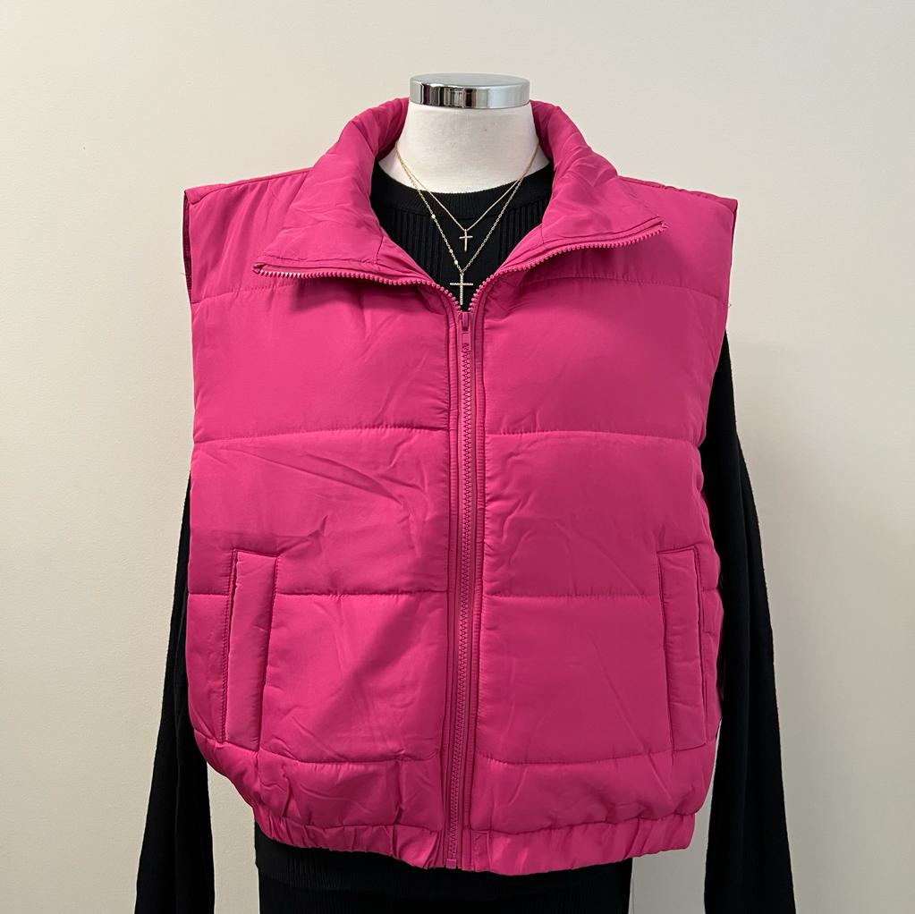 Jaycee Puff Padding Vest -PL Hot Pink