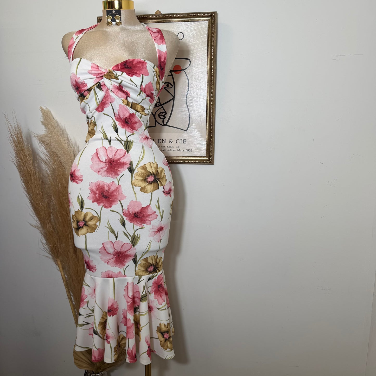 Cielo Mermaid Dress-Flower Print